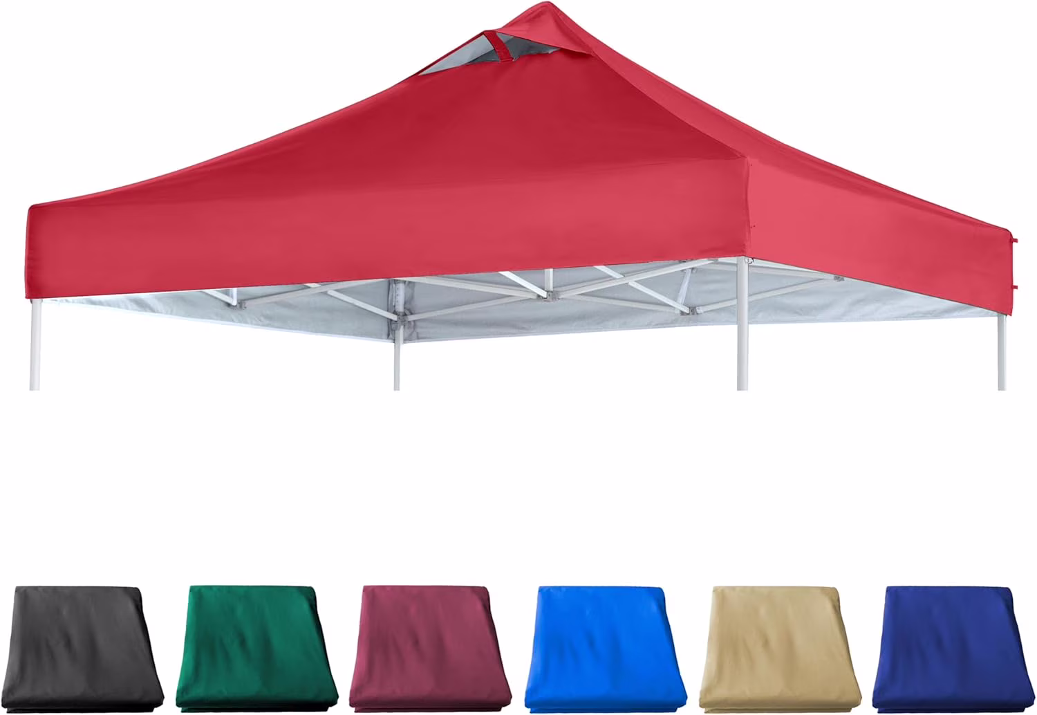 Red Commercial Replacement Canopy Top for 10x10 Straight Leg Pop Up Canopy Tent with Air Vent | Heavy Duty