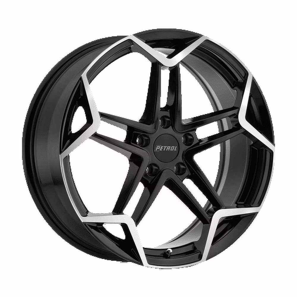 Petrol P1A 17X8 5X110 40Et 72.1Cb Gloss Black W/ Machined Cut Face Wheel