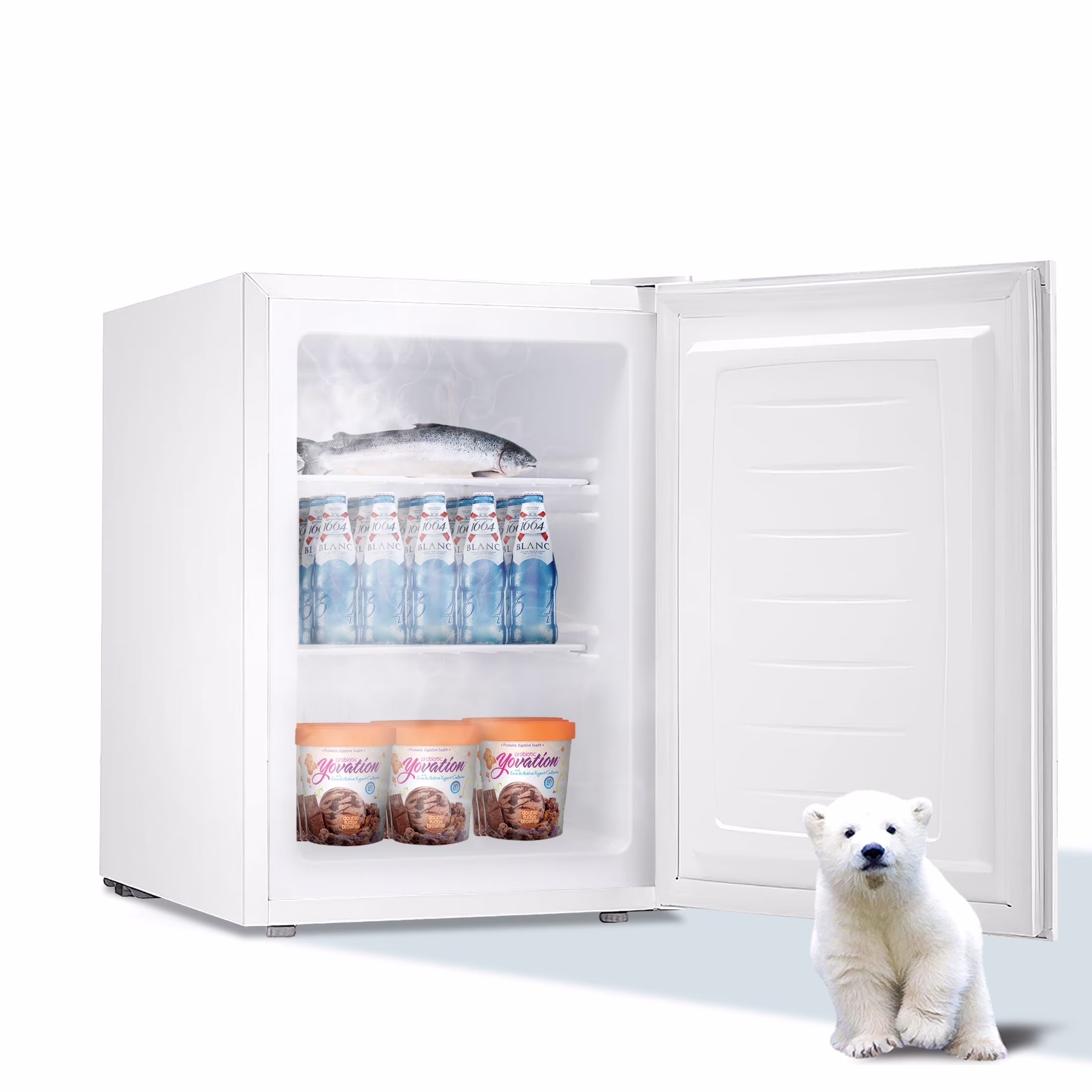 Electactic Upright Freezer, Energy Saving 2.1 Cu.ft Single Door Compact Upright Freezer with Reversible Door(White)