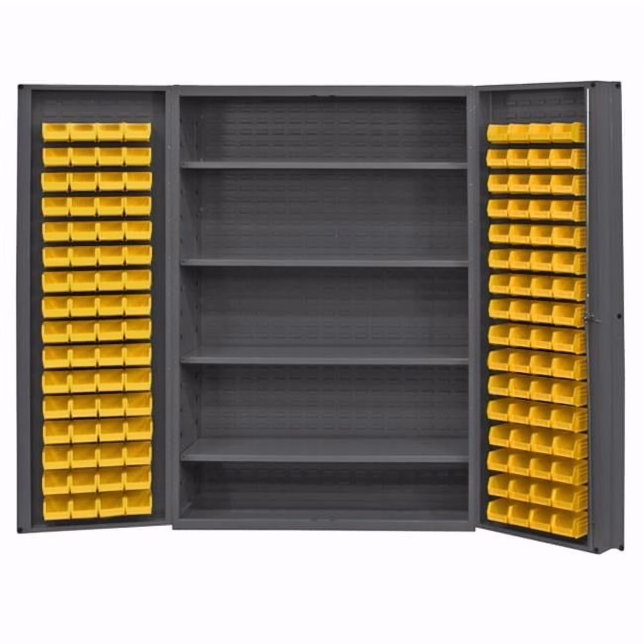 Durham Mfg Bin Cabinet,72"x48"x24",Gray,128YlwBns DC48-128-4S-95