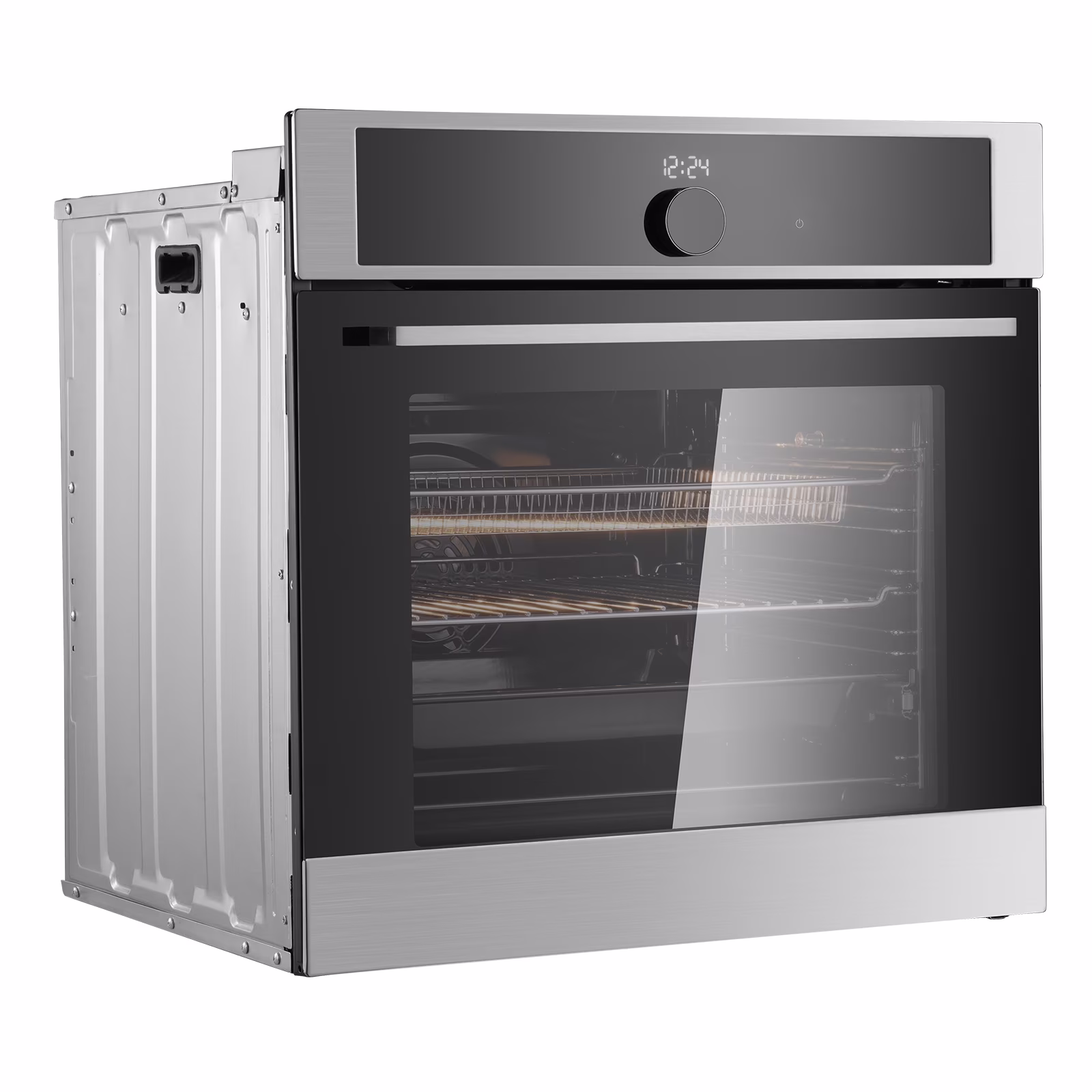 KFFKFF Solo Wall Oven, 24" Electrically Integrated Wall Oven with 16 Culinary Functions, 2.68 Cu.Ft Electric Wall Ovens with Timing Device, 3150W Electric Oven inclusive of Baking Rack and Tray