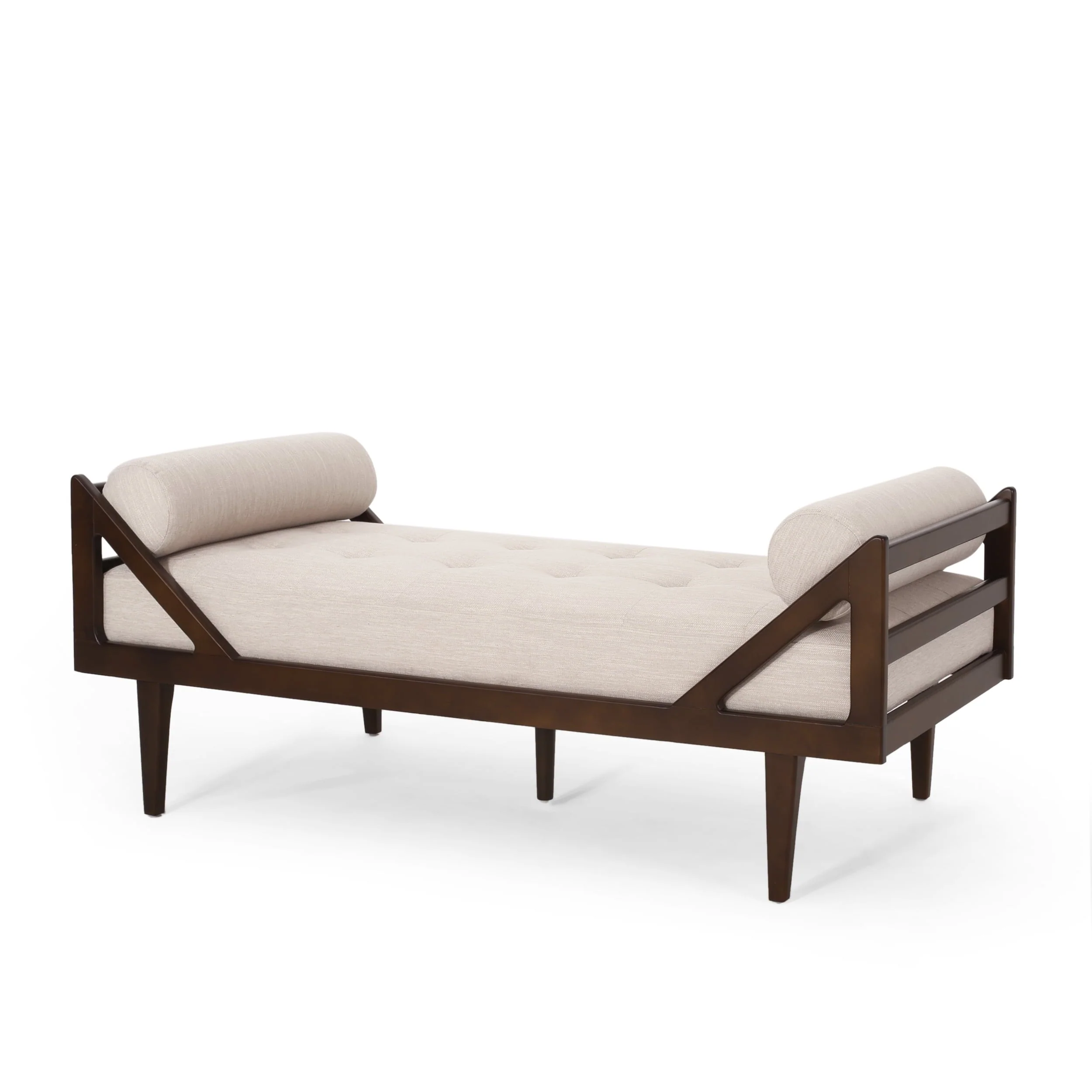 Noble House Ashtabula Indoor Tufted Chaise Lounge, Beige