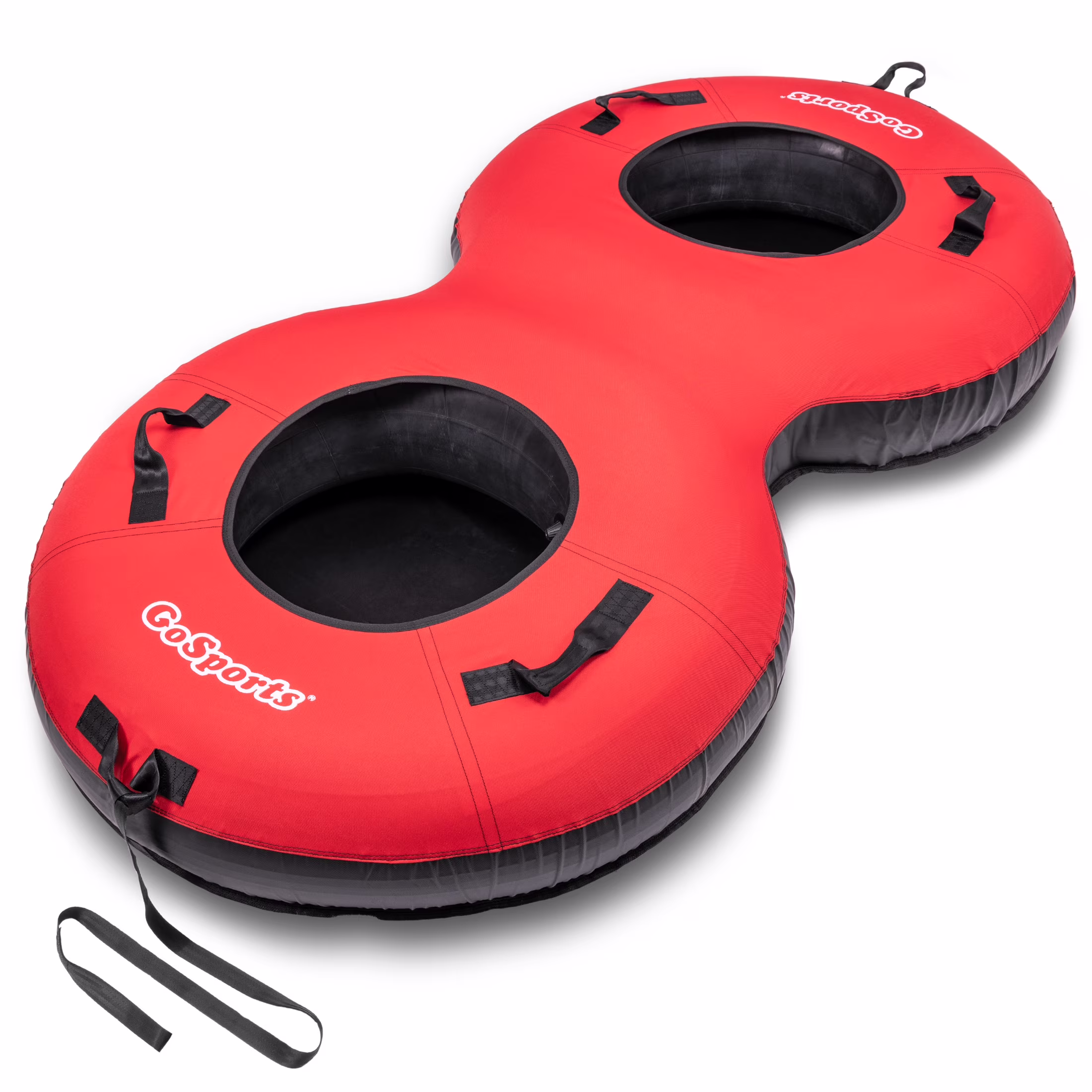 GoSports Heavy Duty 2 Person Winter Snow Tube with Premium Canvas Cover - Red