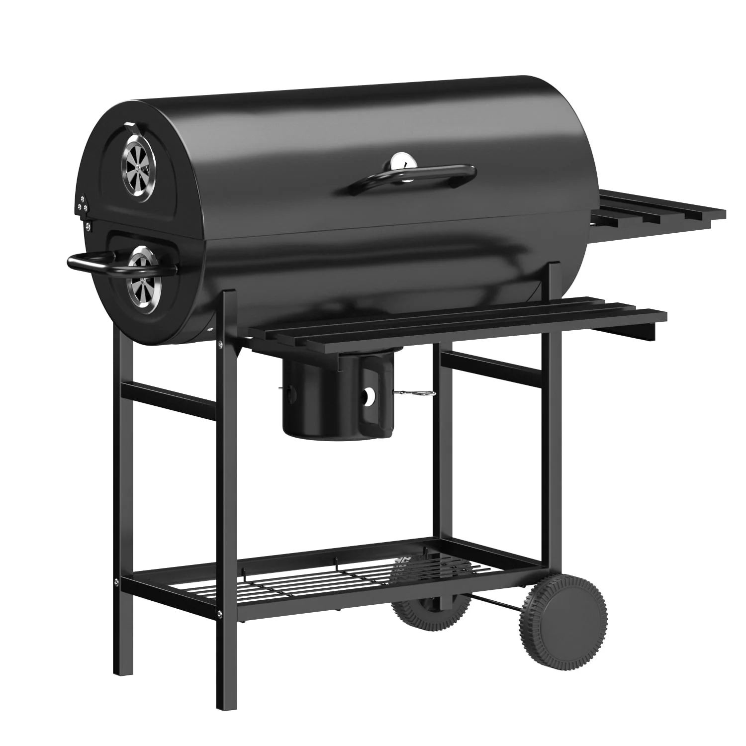 Devoko 29�?Barrel Outdoor Charcoal Grill with Side Shelf and Wheels, Black