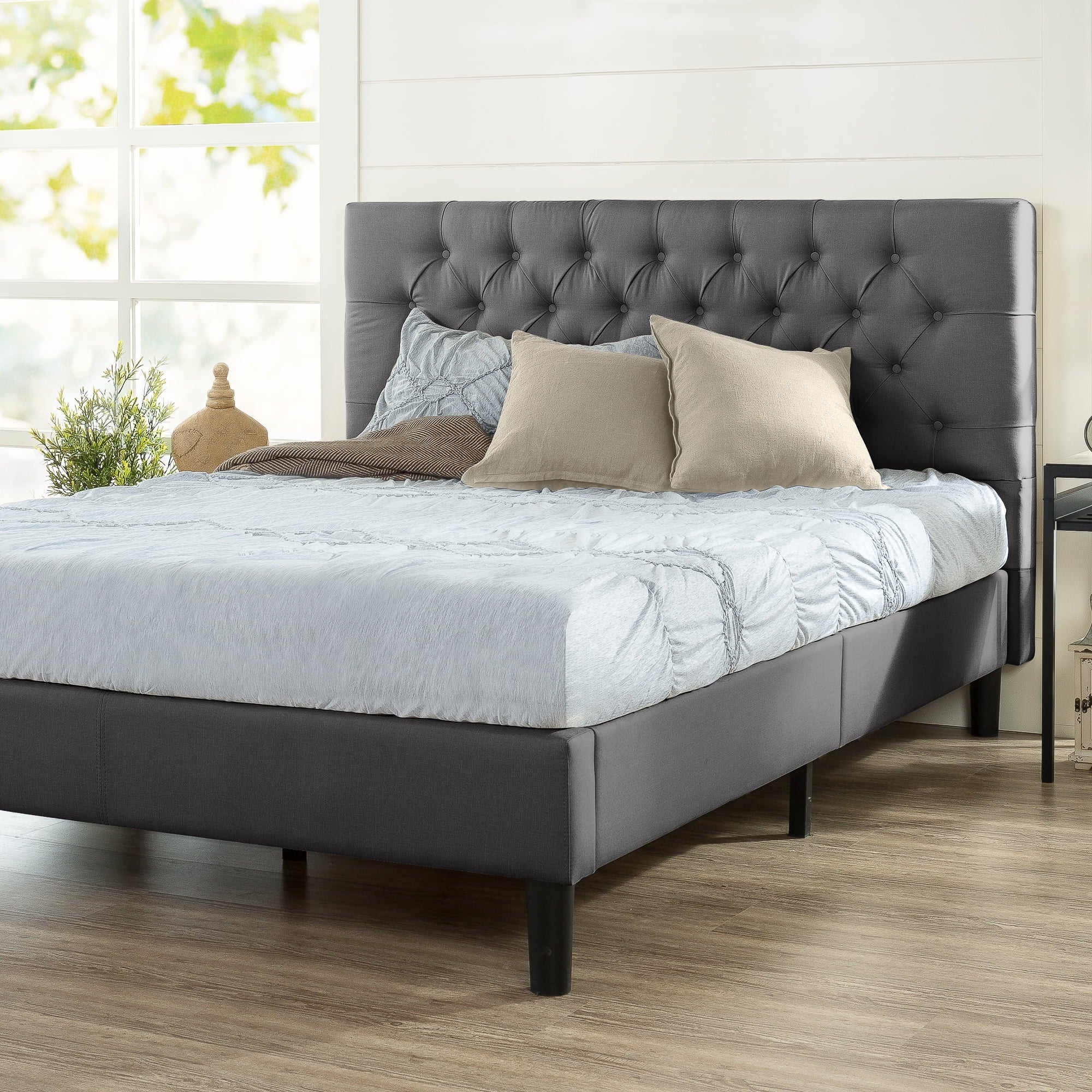 Zinus Misty 43" Upholstered Platform Bed Frame, Queen
