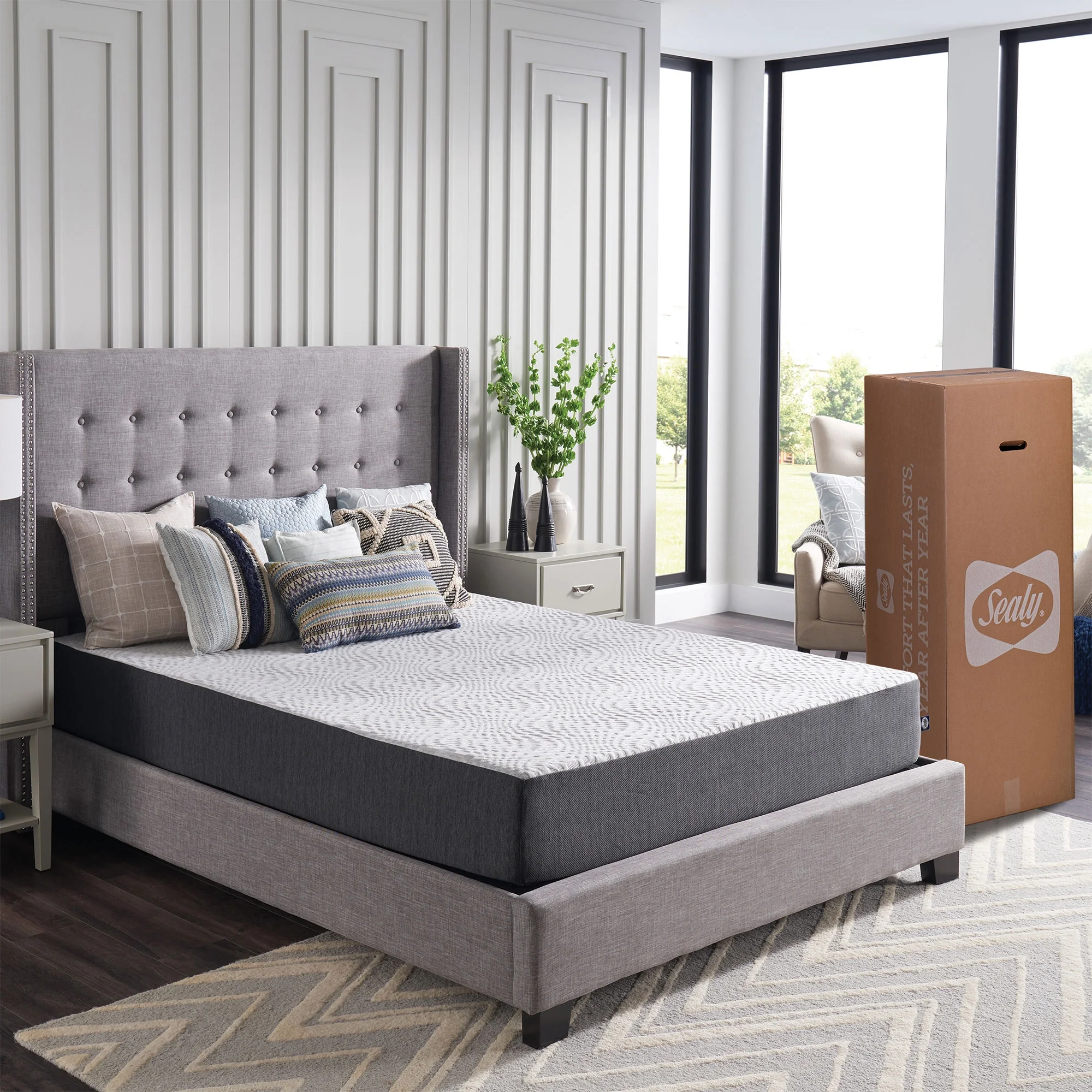 Essentials 10�� Gel Memory Foam Mattress-in-a-Box, Queen