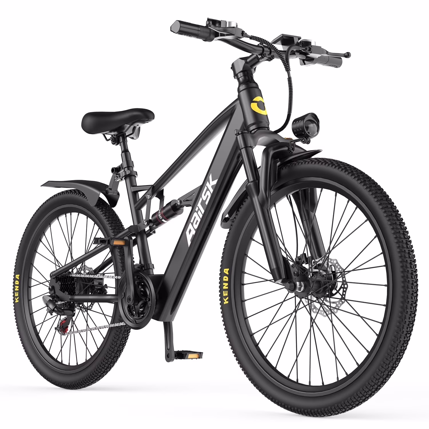 Aairsk F1 Electric Bike, 748W Motor, 36V 13AH Battery, Dual Suspension, 26" Tires �C Ideal for City & Trail Rides