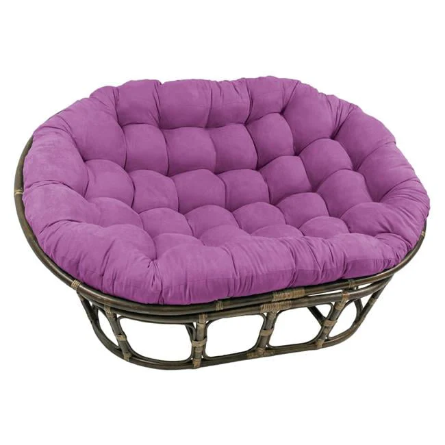 Blazing Needles 93304-78-MS-UV 78 x 58 in. Solid Microsuede Double Papasan Cushion, Ultra Violet