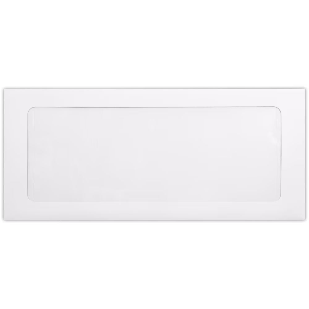 LUXPaper #10 Full Face Window Envelopes w/Peel & Press, 4 1/8 x 9 1/2, White, 1000/Pack