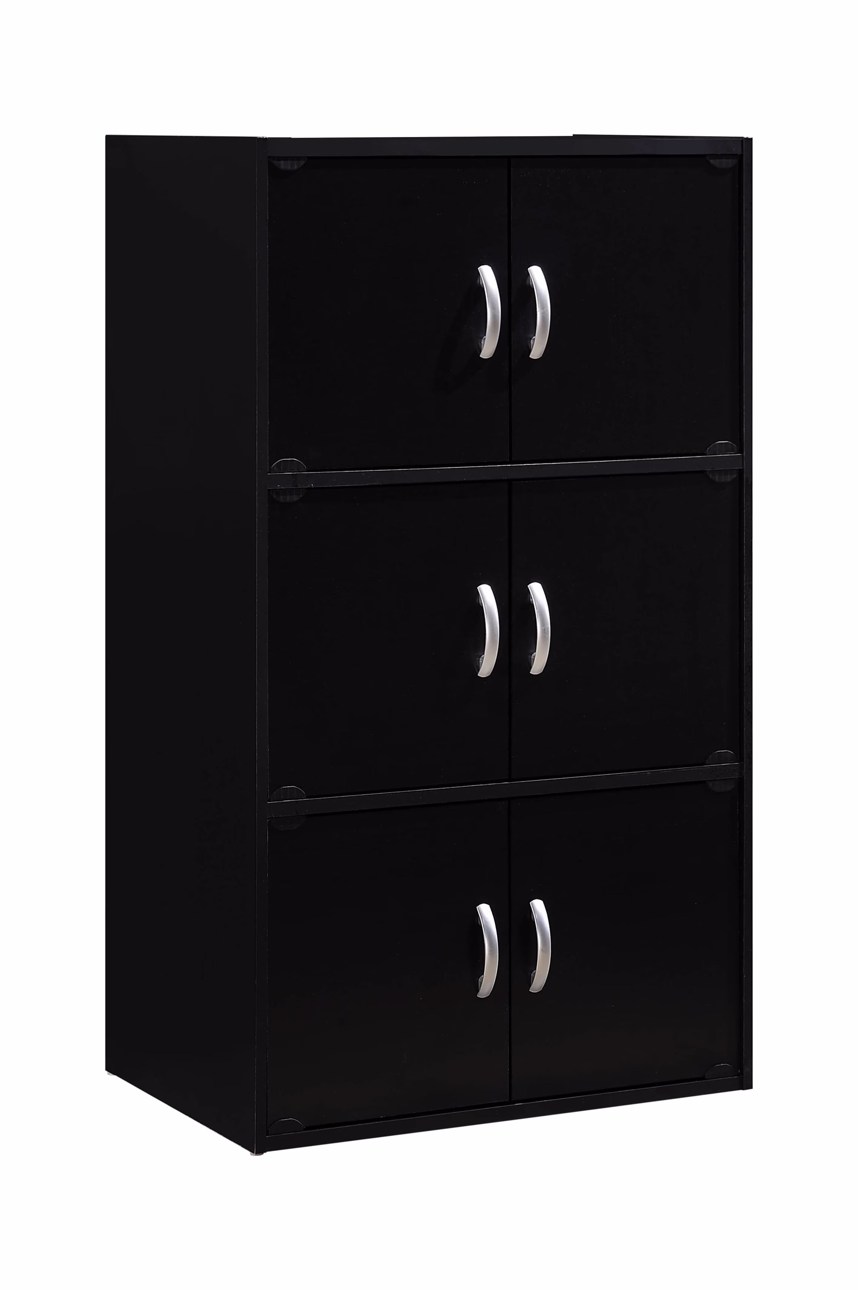 Hodedah 3-Shelf, 6-Door Multipurpose Cabinet, Multiple Colors