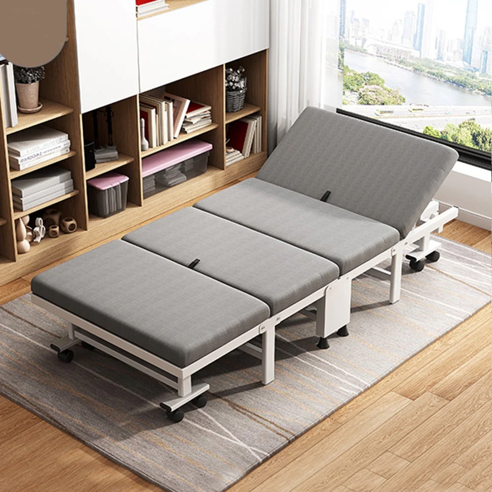 Steel Folding Bed with Mattress,Foldaway Guest Bed,Lunch Bed for Office