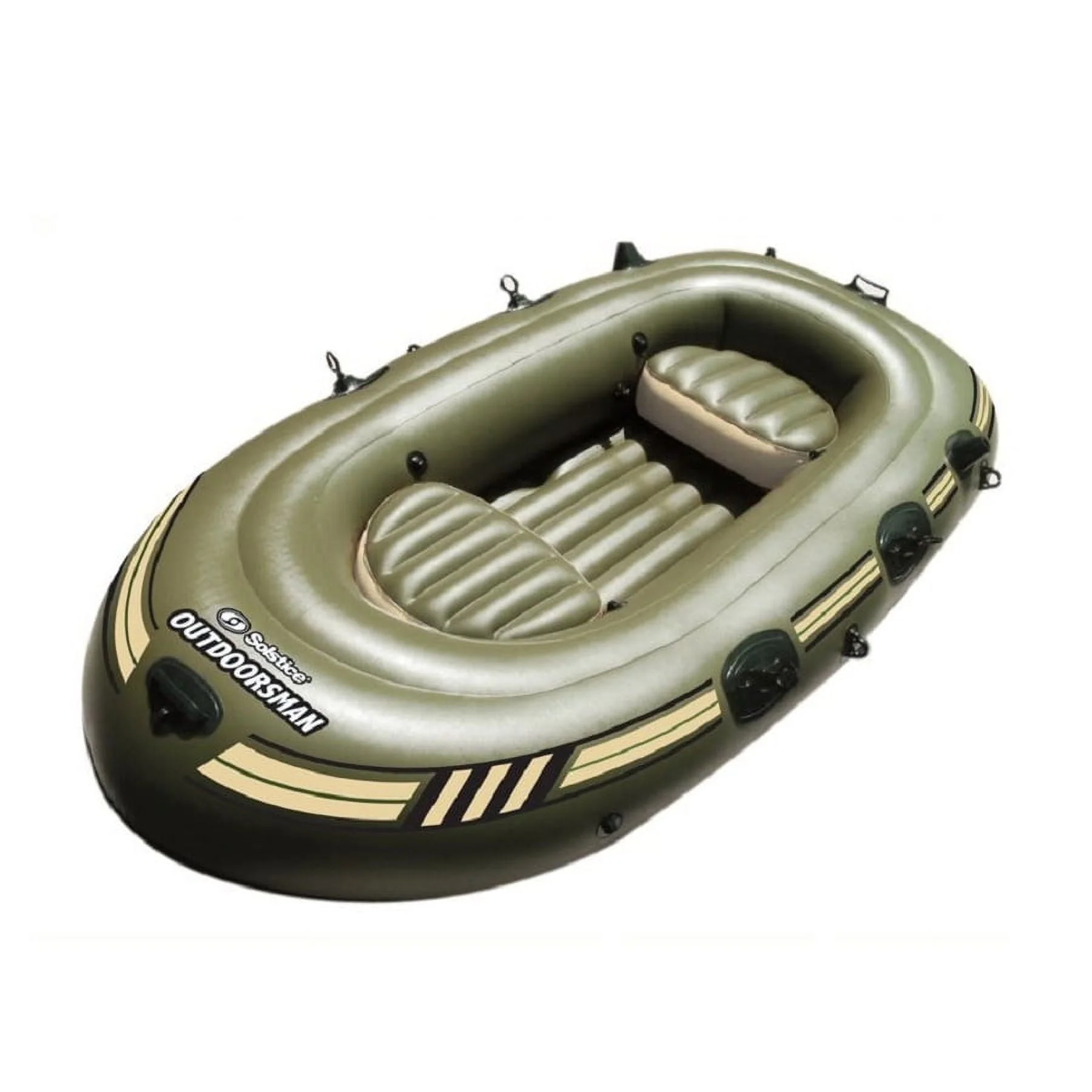 Swim Central 130" Black and Green 6 Person Inflatable Fishing Boat Float