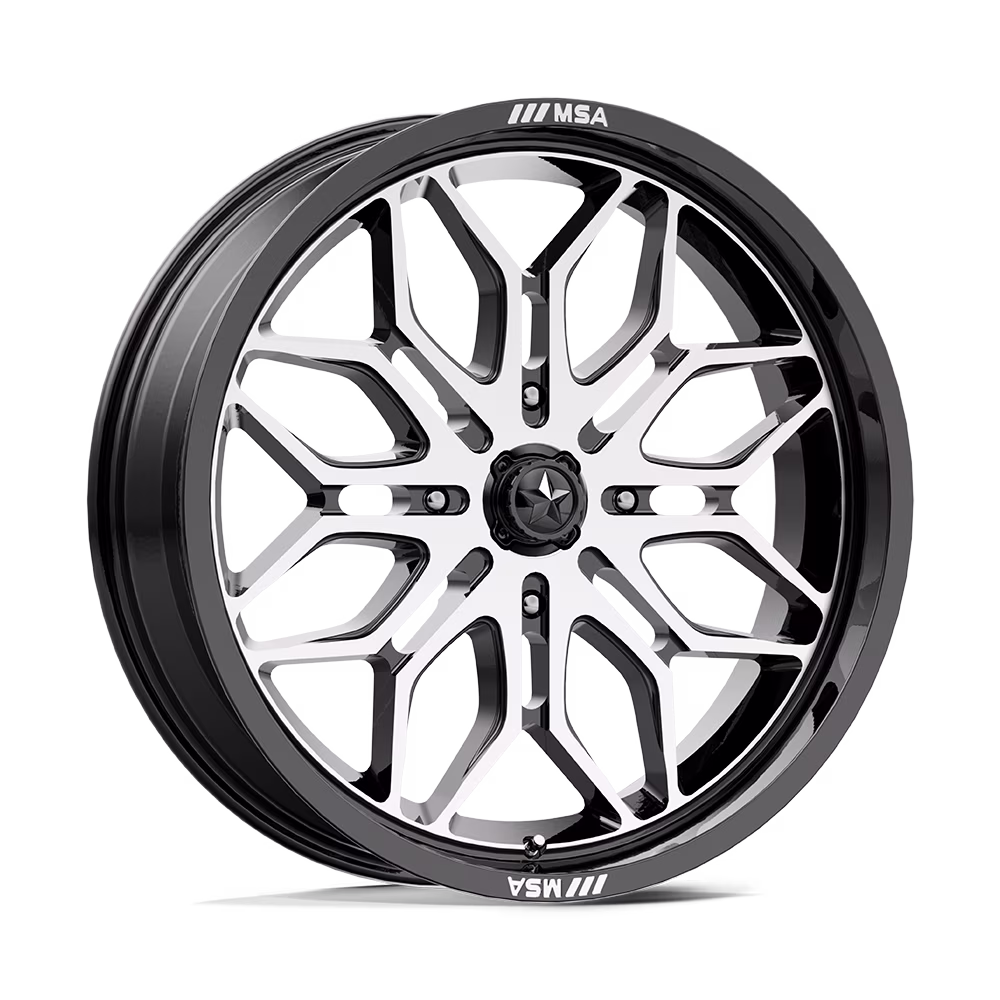 MSA Offroad Wheels Cast Aluminum Rim MA47 18X7 4X137 G-BLK-MACH 10MM, MA047BD18704810