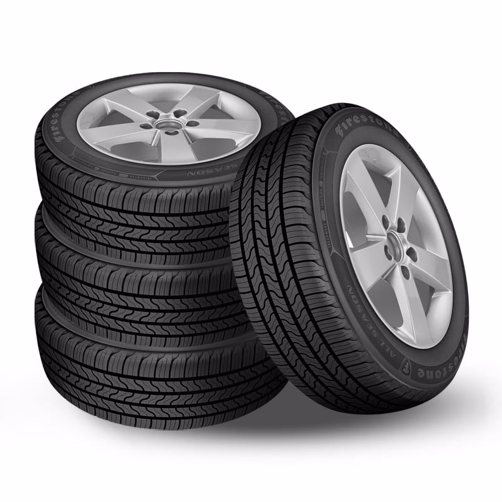 Set of 4 New Firestone All Season 245/55R19 103S Touring Tires 55,000 Mile Warranty FS003080 / 245/55/19 / 2455519 Fits: 2016-23 Ford Edge Titanium, 2008-13 Toyota Highlander Hybrid Limited