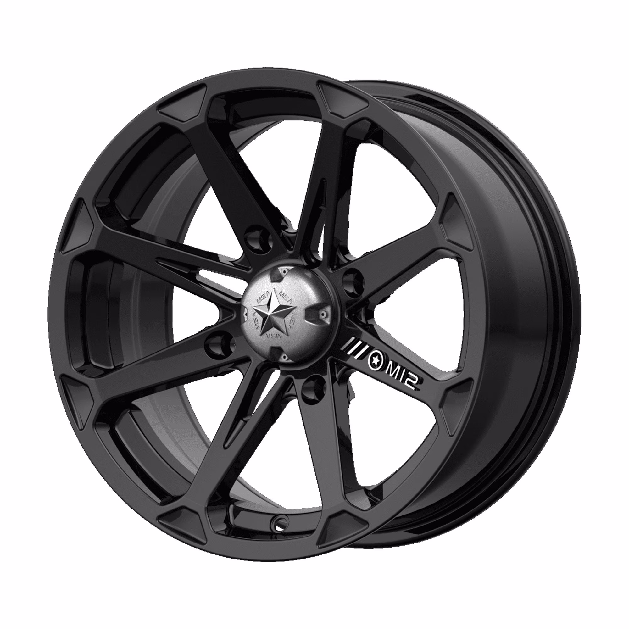 MSA Offroad Wheels Aluminum Rim M12 DIESEL 14X7in Gloss Black Finish, M12-04737