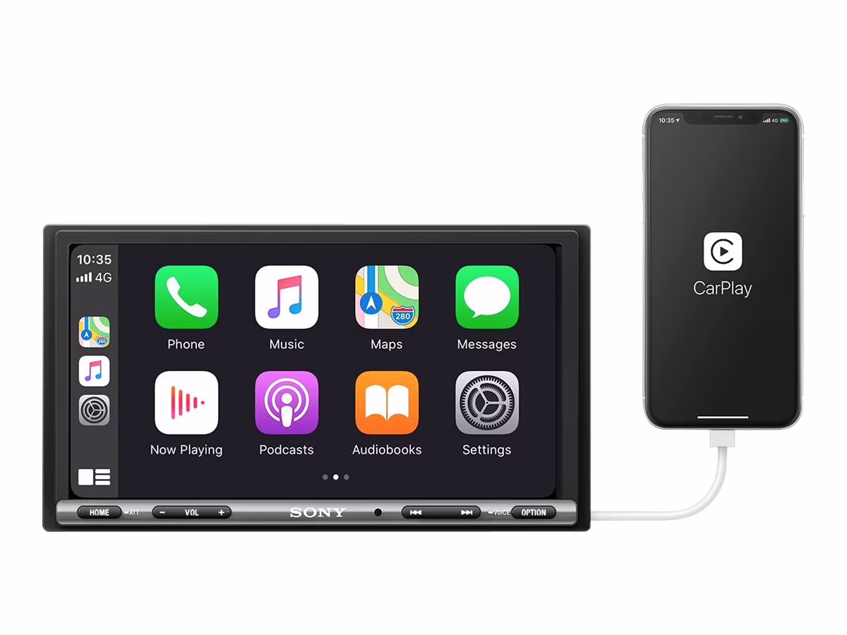 Sony XAV-AX150-Apple CarPlay/Android Auto-7" Touchscreen-Double-DIN In-Dash Unit-55 Wattsx4 New