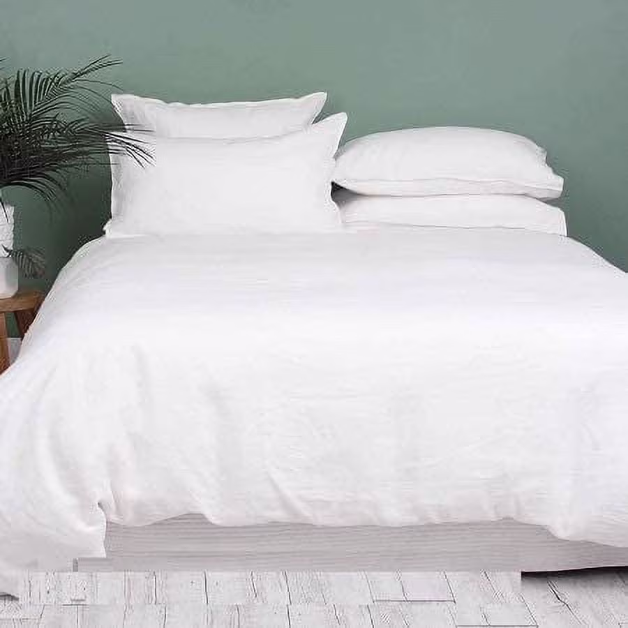 Kamas 1 Piece Solid Twin/Twin XL White Duvet Cover 100% Egyptian Cotton 600 Thread Count with Zipper & Corner Ties Luxurious Quality