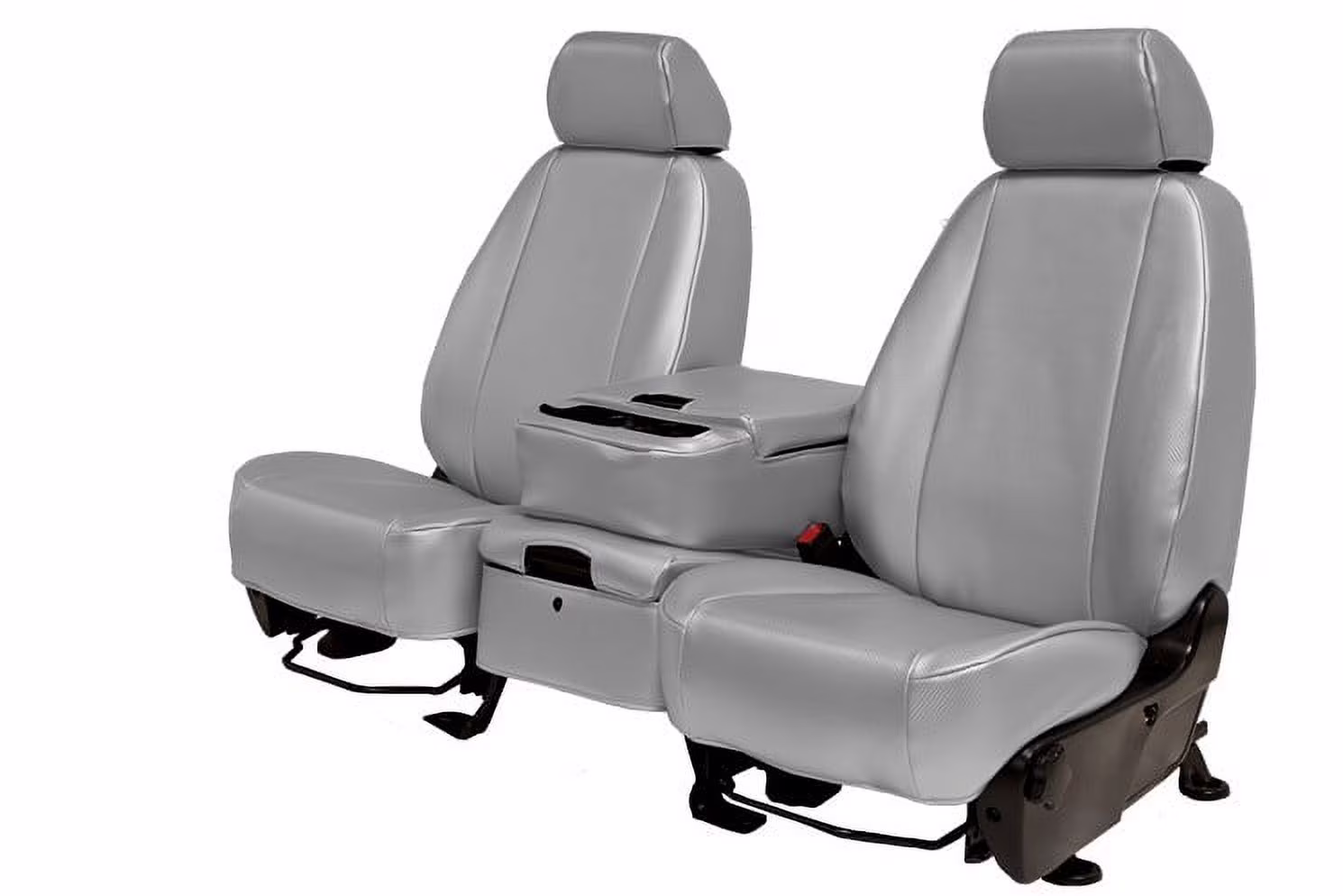 CalTrend Front Buckets Carbon Fiber Seat Covers for 2001-2004 Toyota Sequoia - TY261-08FA Light Grey Insert and Trim