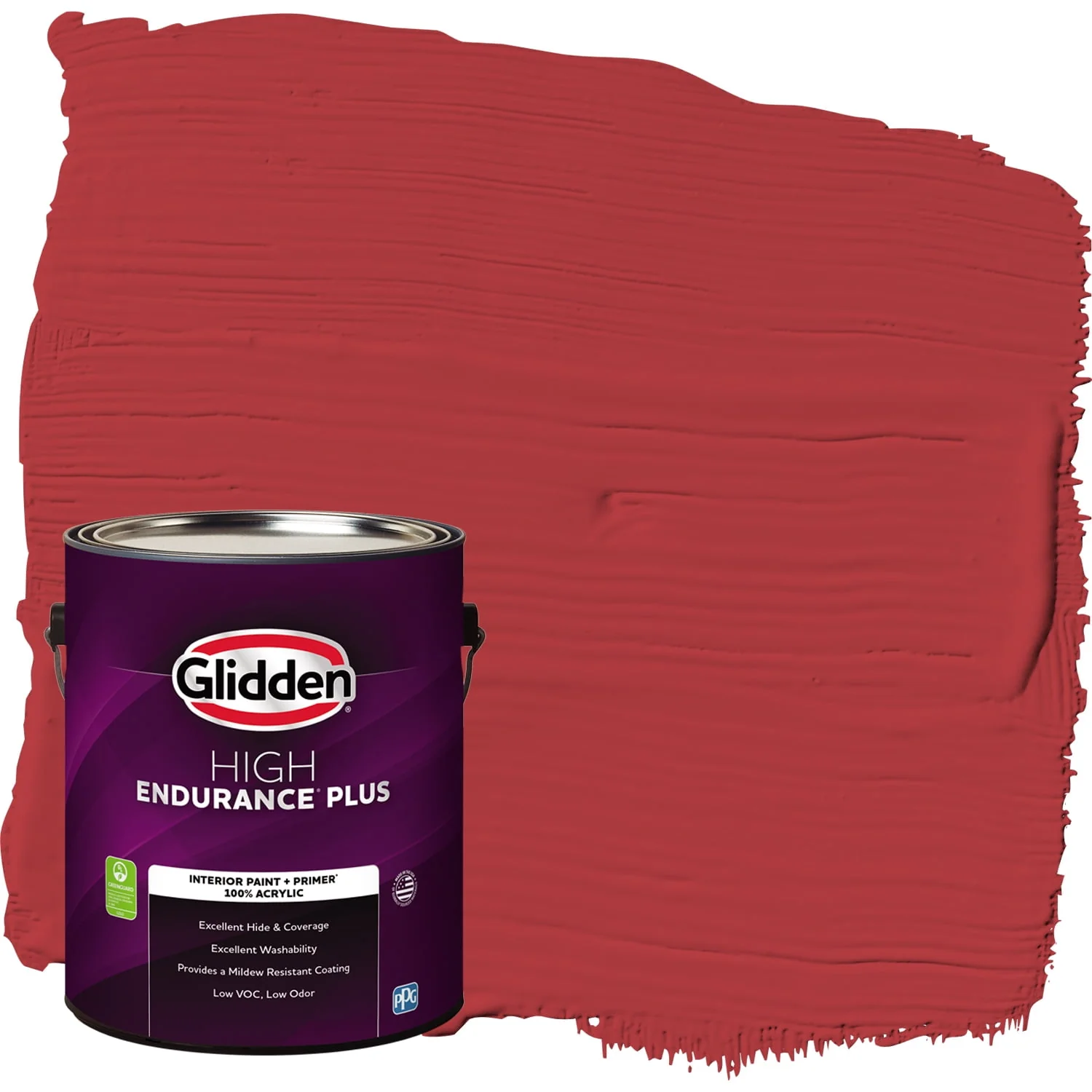 Glidden HEP Interior Paint + Primer Red Gumball / Red, Flat, 1 Gallon