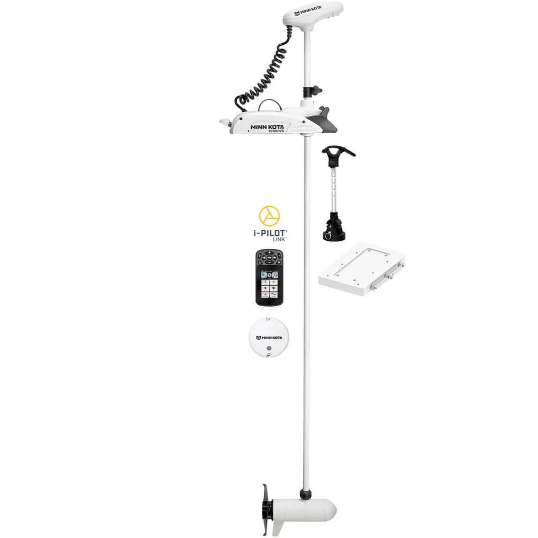 Minn Kota 1363737 Riptide Terrova Saltwater Electric-Steer Bow-Mount Trolling Motor with i-Pilot Link GPS, 112 lbs Thrust, 87 Shaft