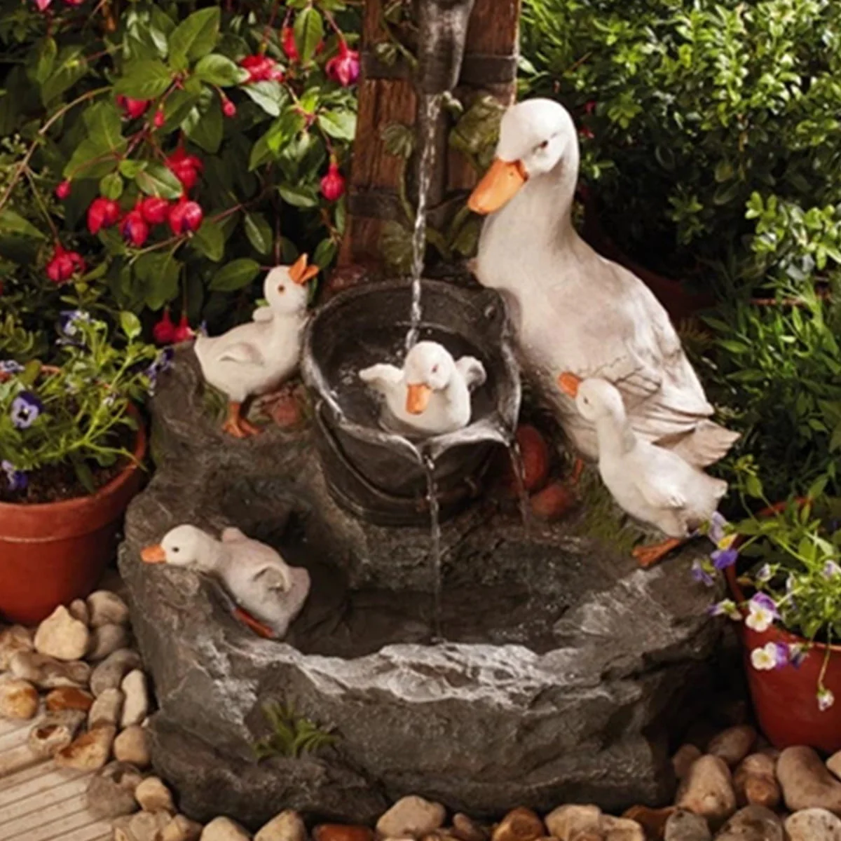 Dream Lifestyle Water Fountain with LED Light - Garden Decor Fountain - Outdoor Water Feature