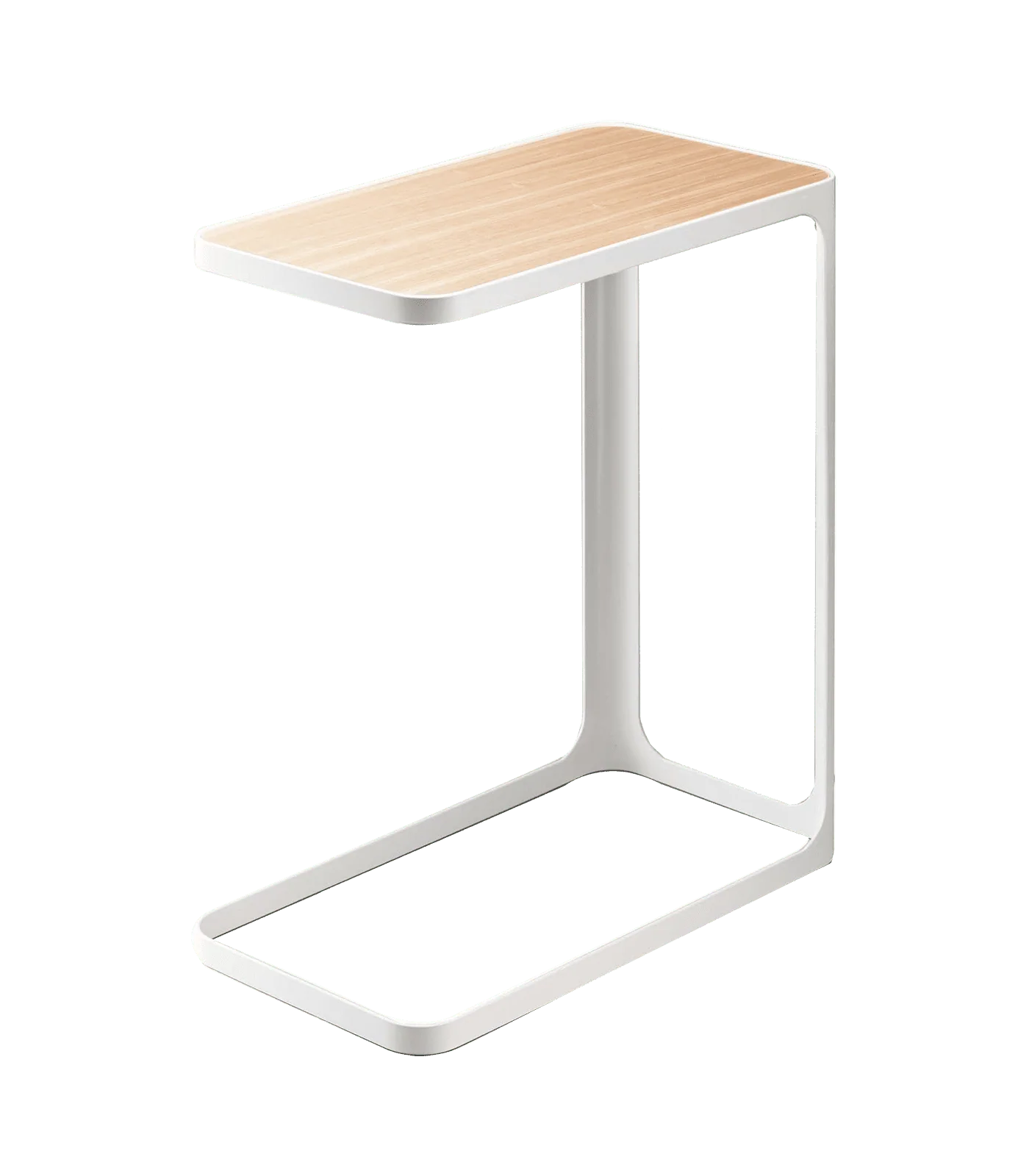 Yamazaki Home C Side Table, White, Steel, Supports 22 pounds, No Assembly
