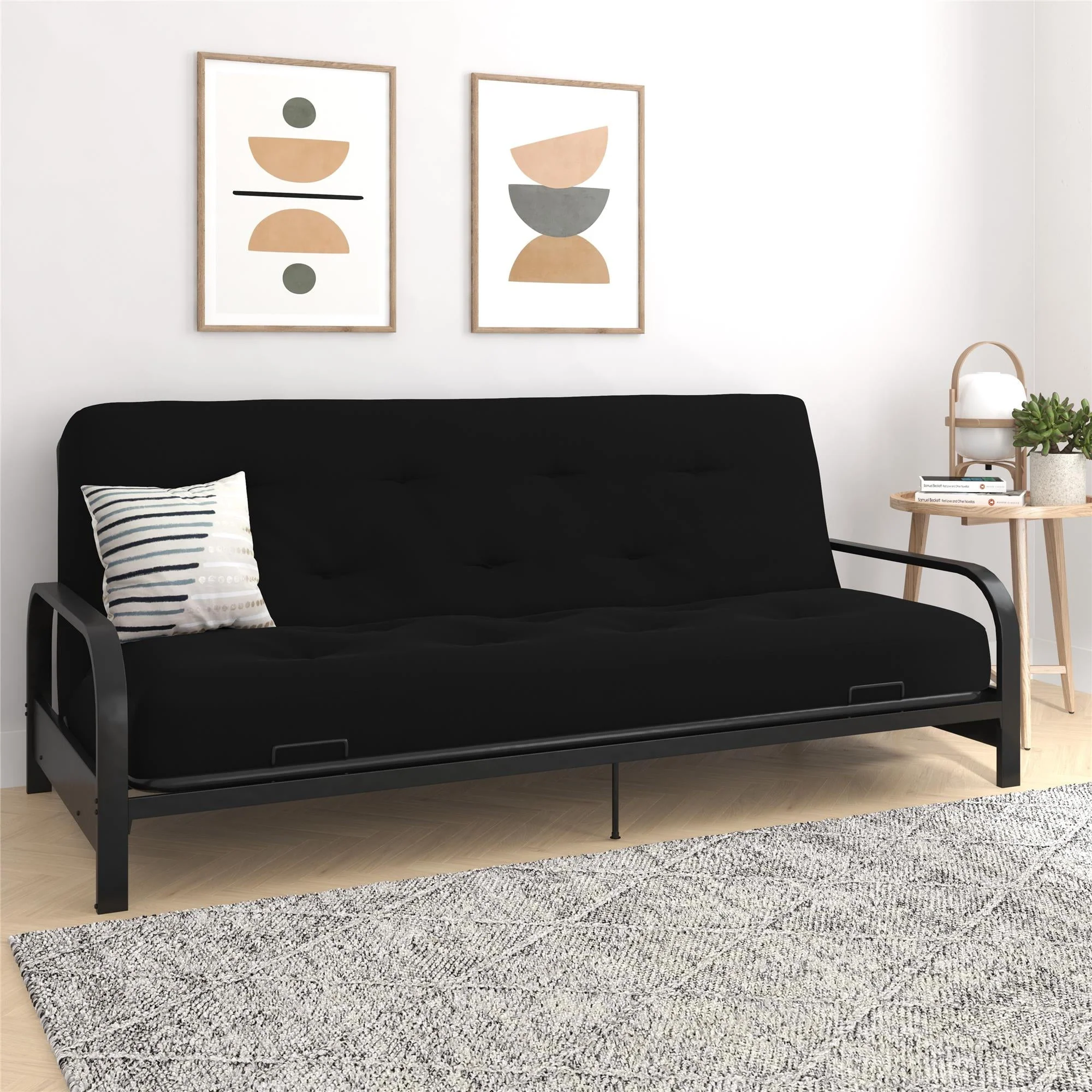 Signature Sleep Trule 8" Innerspring Futon Mattress, Microfiber, Full, True Black