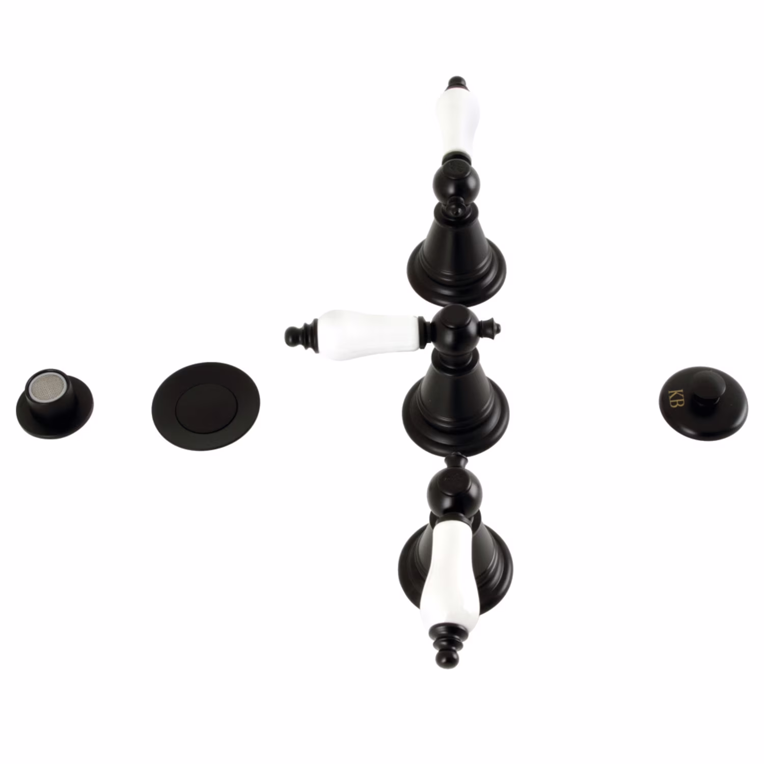 Kingston Brass KB320PL Victorian Three-Handle Bidet Faucet, Matte Black