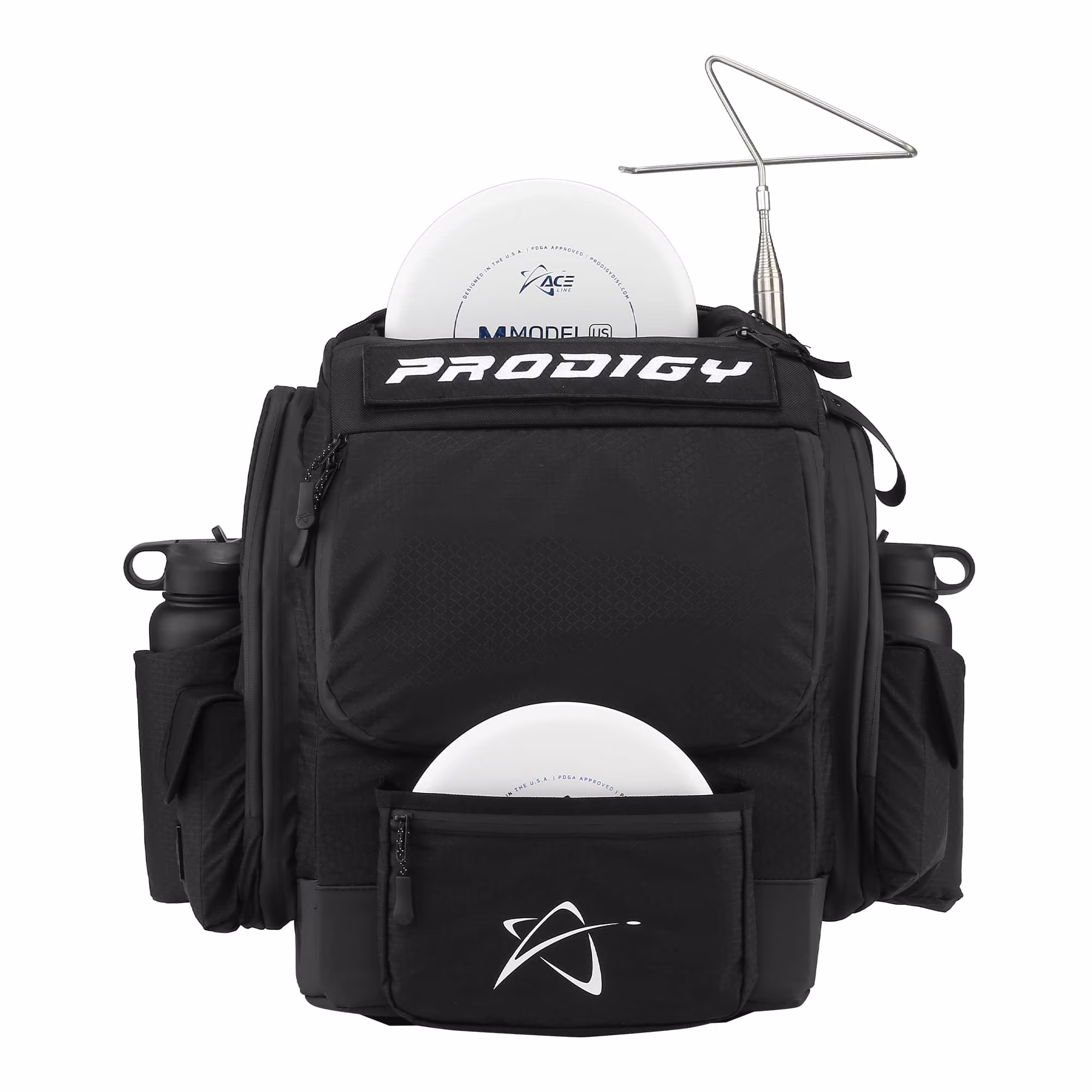 Prodigy Disc BP-1 V3 Disc Golf Backpack | Frisbee Golf Bag with 30+ Disc Capacity | Pro Quality Disc Golf Bag Backpack | Tear and Water Resistant | Tons of Storage | Large Disc Golf Bag (Black)