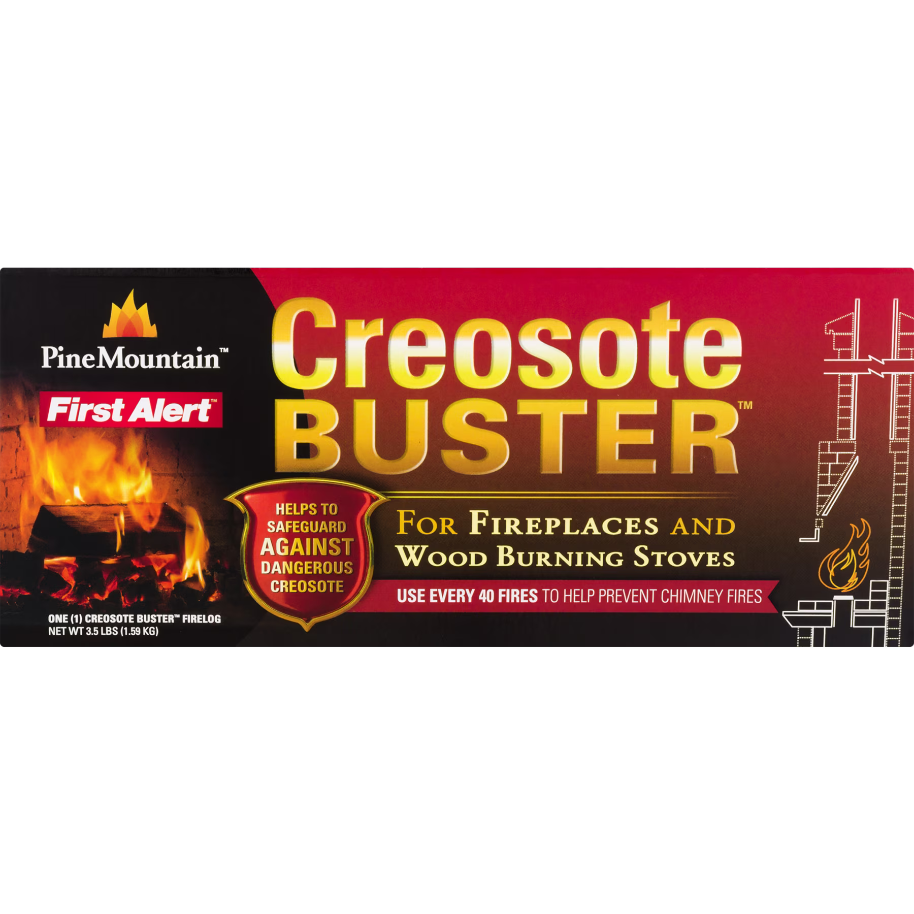 Pine Mountain Creosote Buster Firelog Single Pack (Pack of 24)