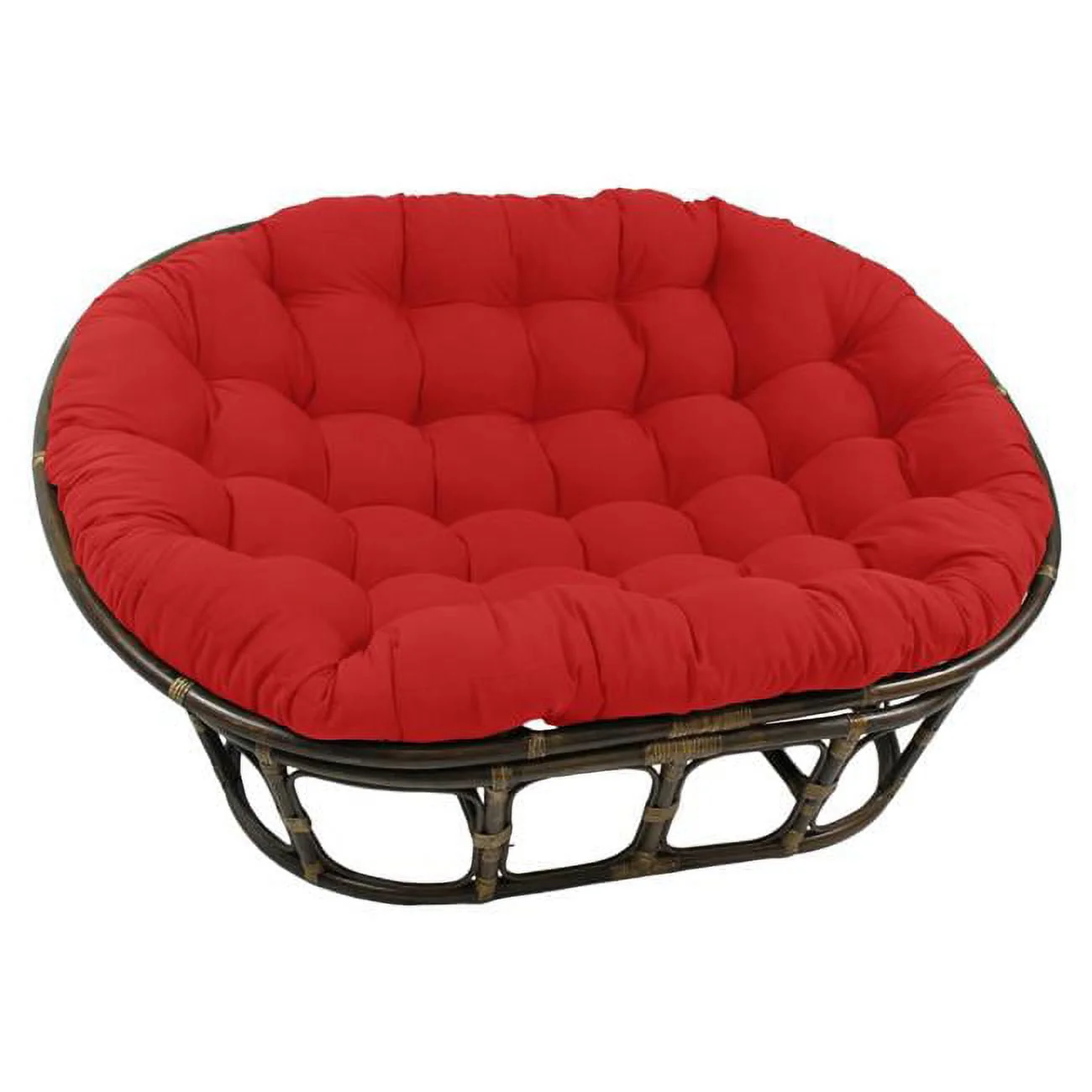 Blazing Needles 93304-TW-RD 65 x 48 in. Solid Twill Double Papasan Cushion, Red