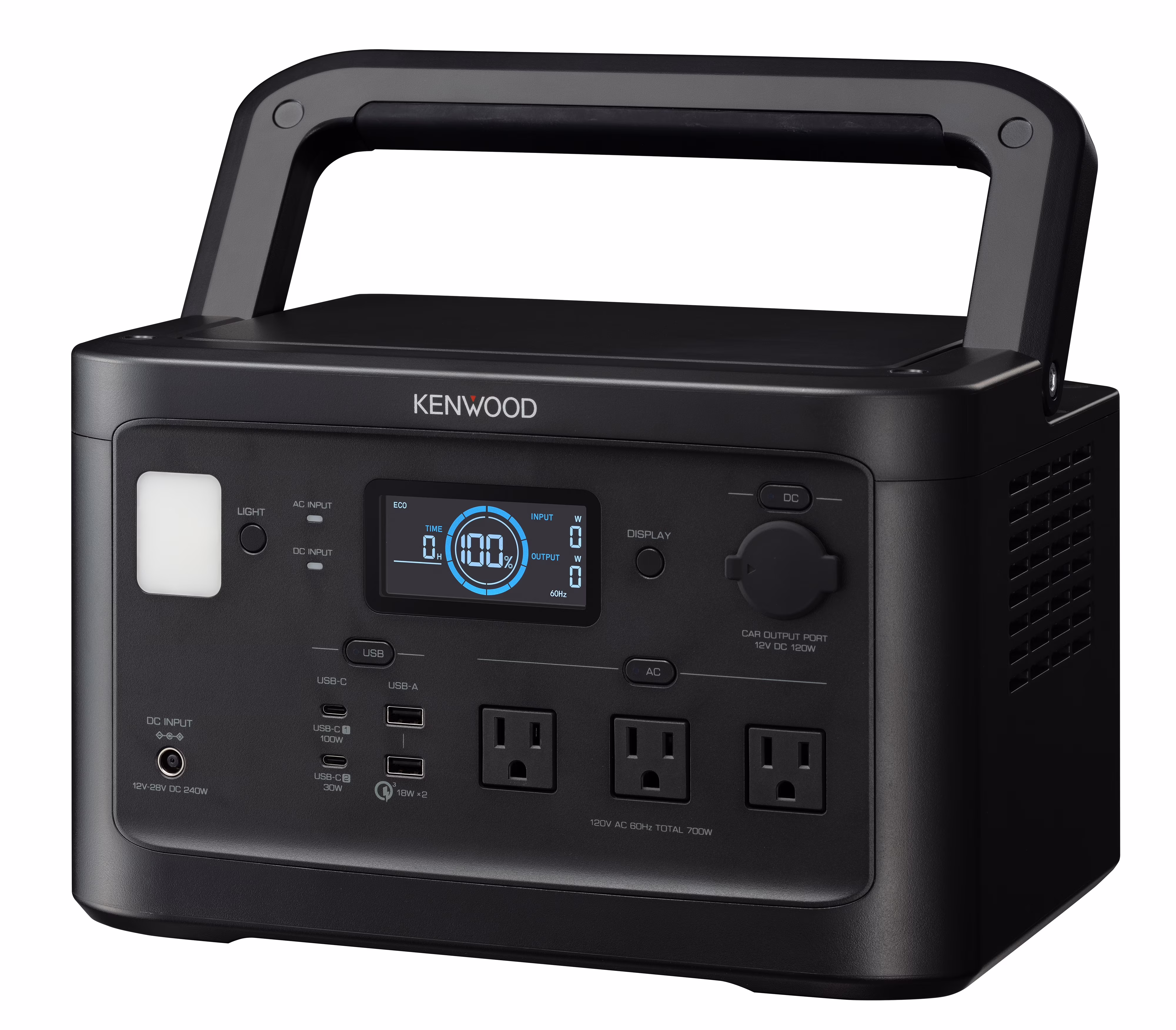 KENWOOD Portable Power Station BN-RK800, 700Wh Backup Lithium Battery, 120V/806W AC Outlets, USB Ports, Automatic Power Supply