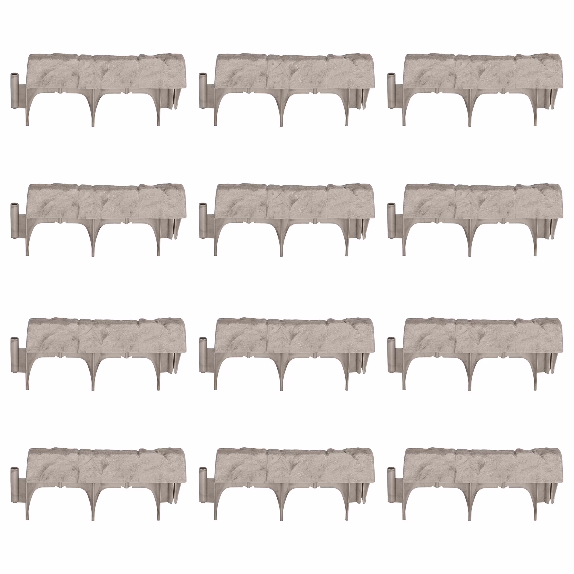 Suncast 12-Inch Landscape Decorative Natural Stone Edging, Gray (12 Pack)