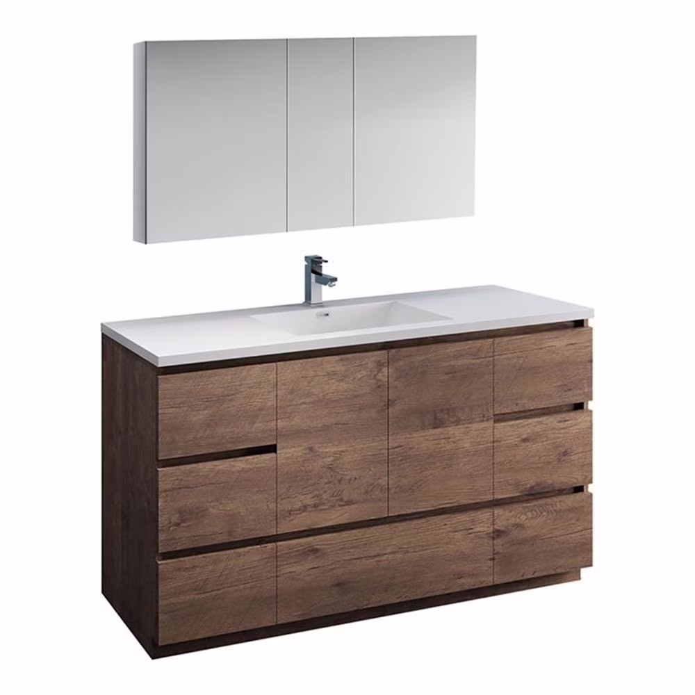 Fresca Fvn9360-S Lazzaro 60" Free Standing Single Basin Vanity Set - Pink
