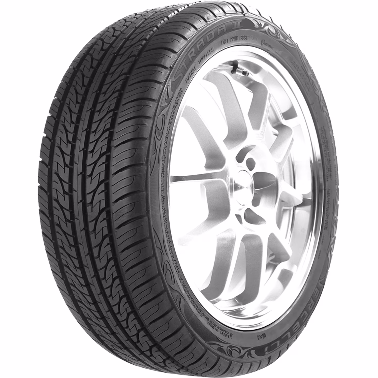 Set of 4 (FOUR) Vercelli Strada II 225/45R18 95W XL AS Performance A/S Tires Fits: 2011-15 Chevrolet Cruze LTZ, 2012 Toyota Camry XLE