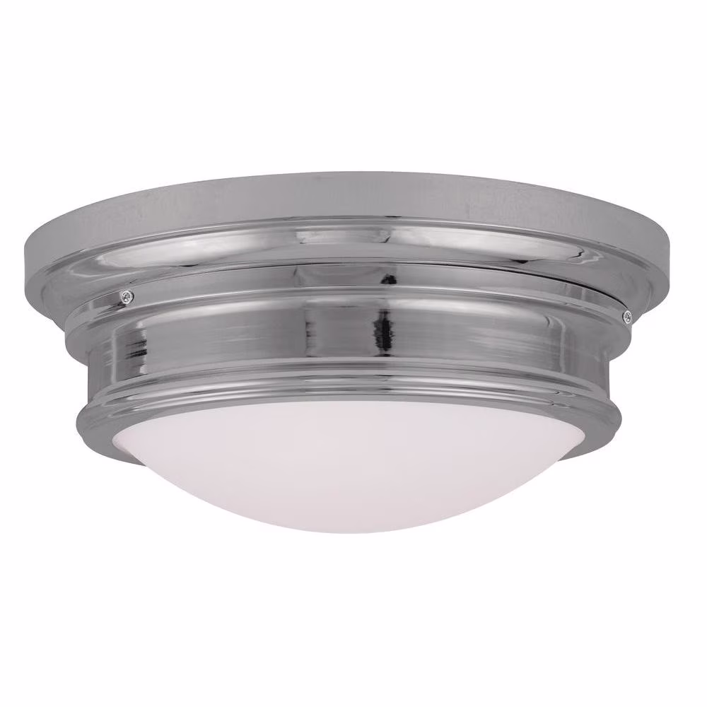Livex Astor 3-Light 15.5" Polished Chrome Flush Mount Ceiling Light