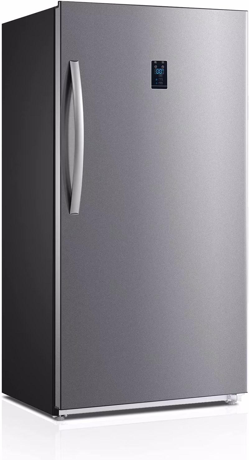 Smad 17 Cu ft Upright Single Door Conversion Freezer/Refrigerator, Frost Free, Freestanding, Stainless steel