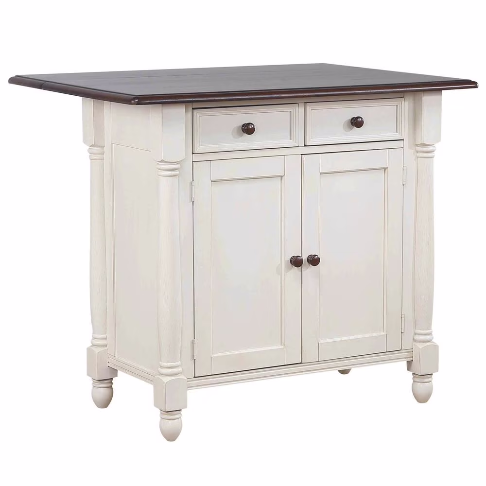 Sunset Trading Andrews Antique White Kitchen Island