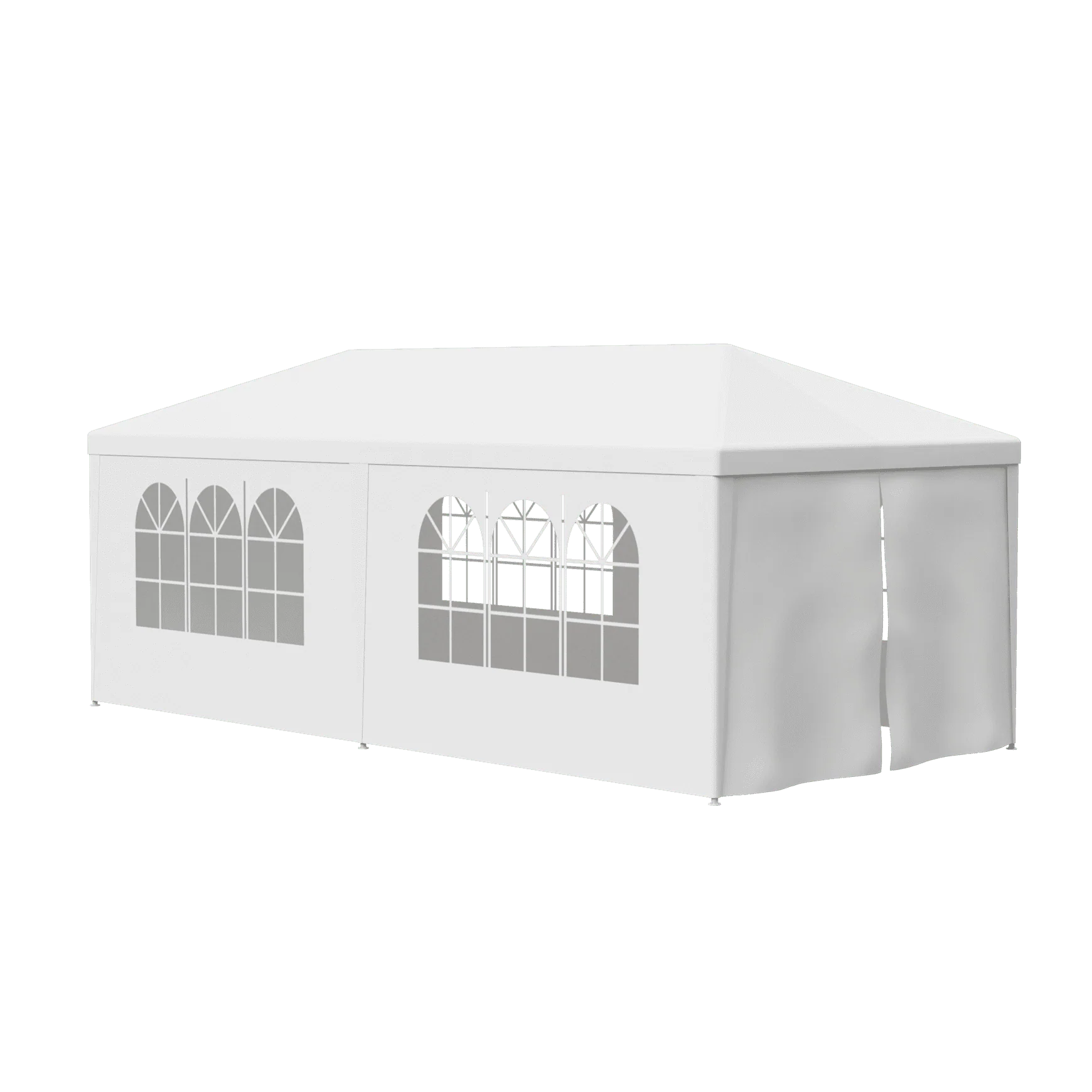 ZENSTYLE Gazebo Party Tent White 10 x 20' with 6 Side Walls Outdoor Wedding Cater Events Canopy for Celebration & Gathering