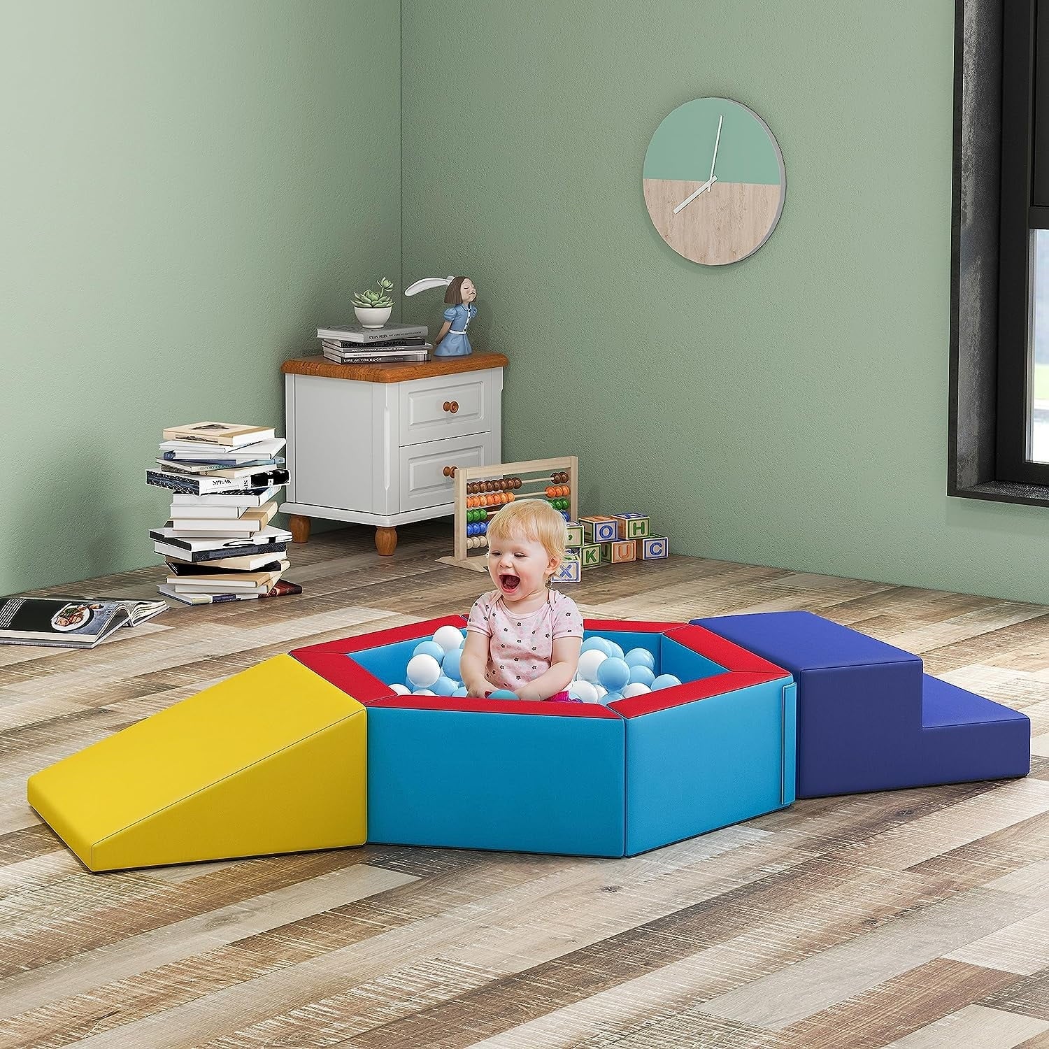 Tolead Crawling and Sliding Soft Foam Block,Ball Pit Climbing Toys for Toddlers, Crawl Activity Play Set for Child Development, Color Coordination, Motor Skills