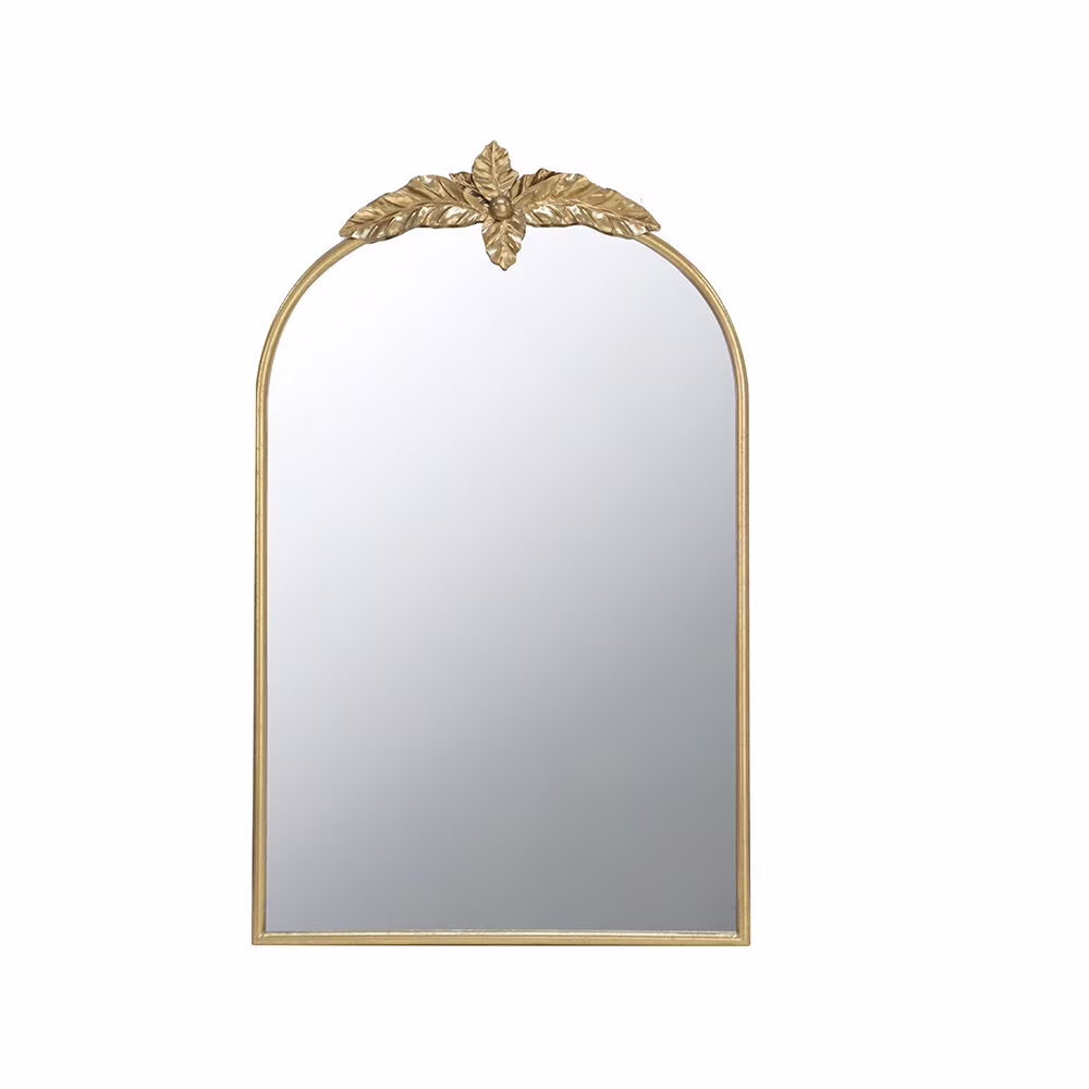 Full Length Mirror 24" x 36" Arched Wall Mirror with Gold Metal Frame, Wall Mirror for Living Room Bedroom Hallway,Full Body Mirror