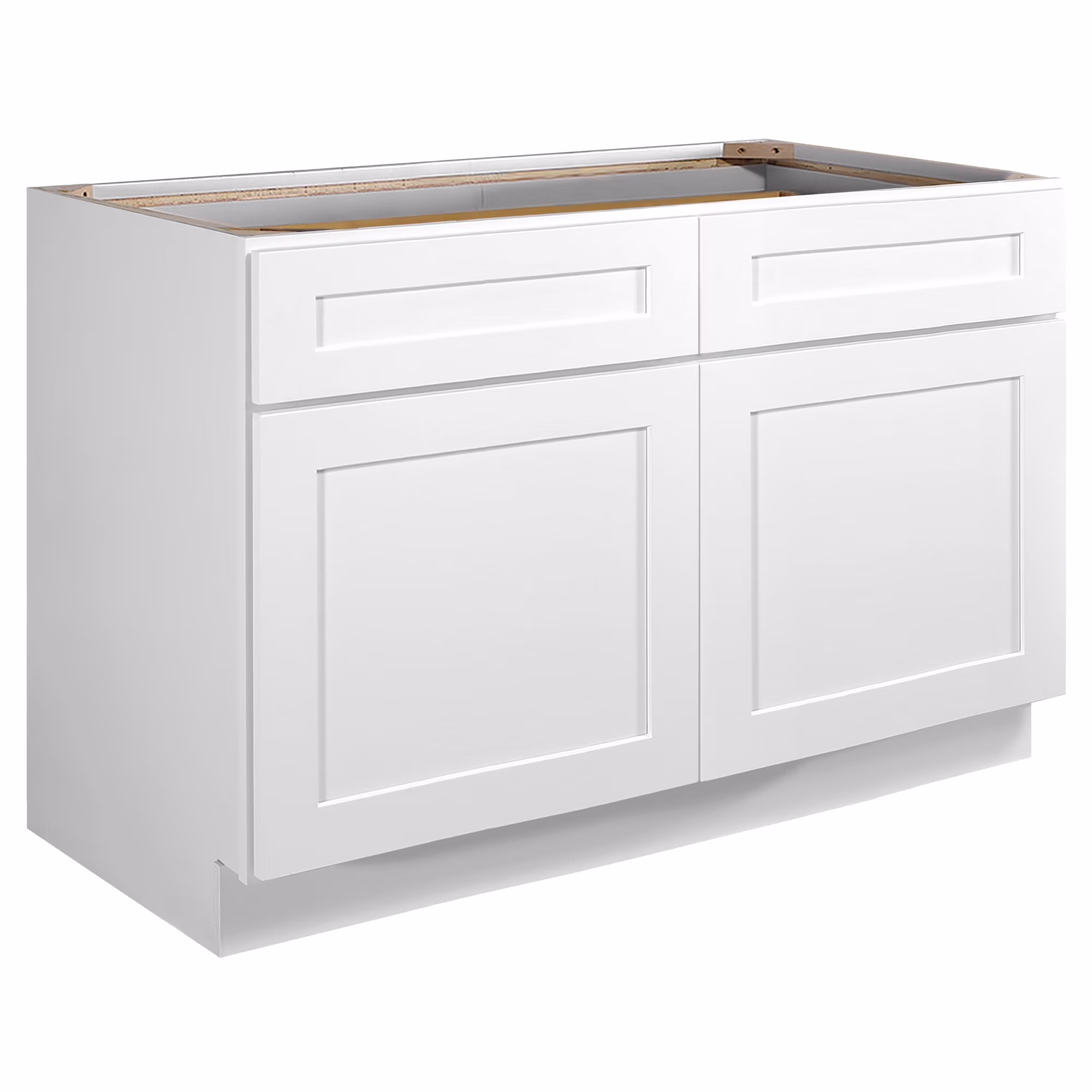Design House Brookings Ready to Assemble Wood Shaker 2-Door and 2-Drawer Kitchen Base Cabinet (48 x 34.5 x 24), Sherwin Williams? White