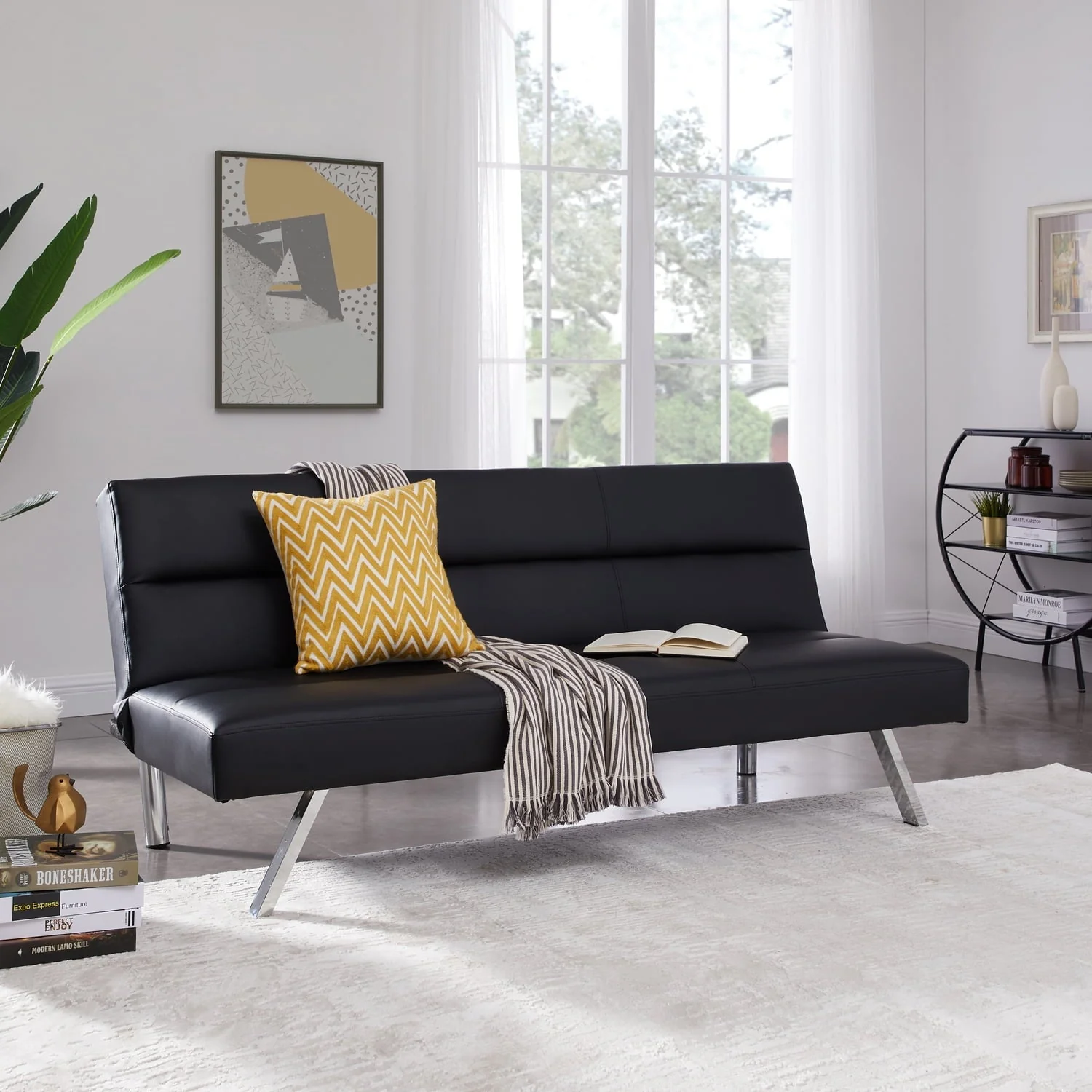 Futon Sofa by Naomi Home - Material: Faux Leather, Size: Classic