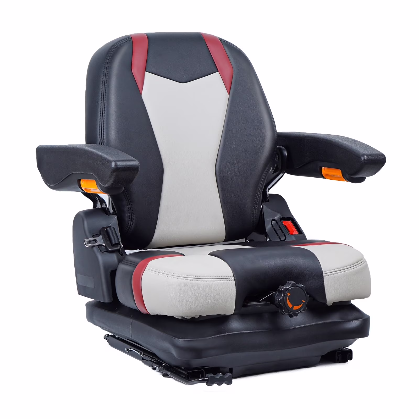 TICSEA Low Profile Suspension Tractor Seat, Adjustable Backrest & Slide Rails