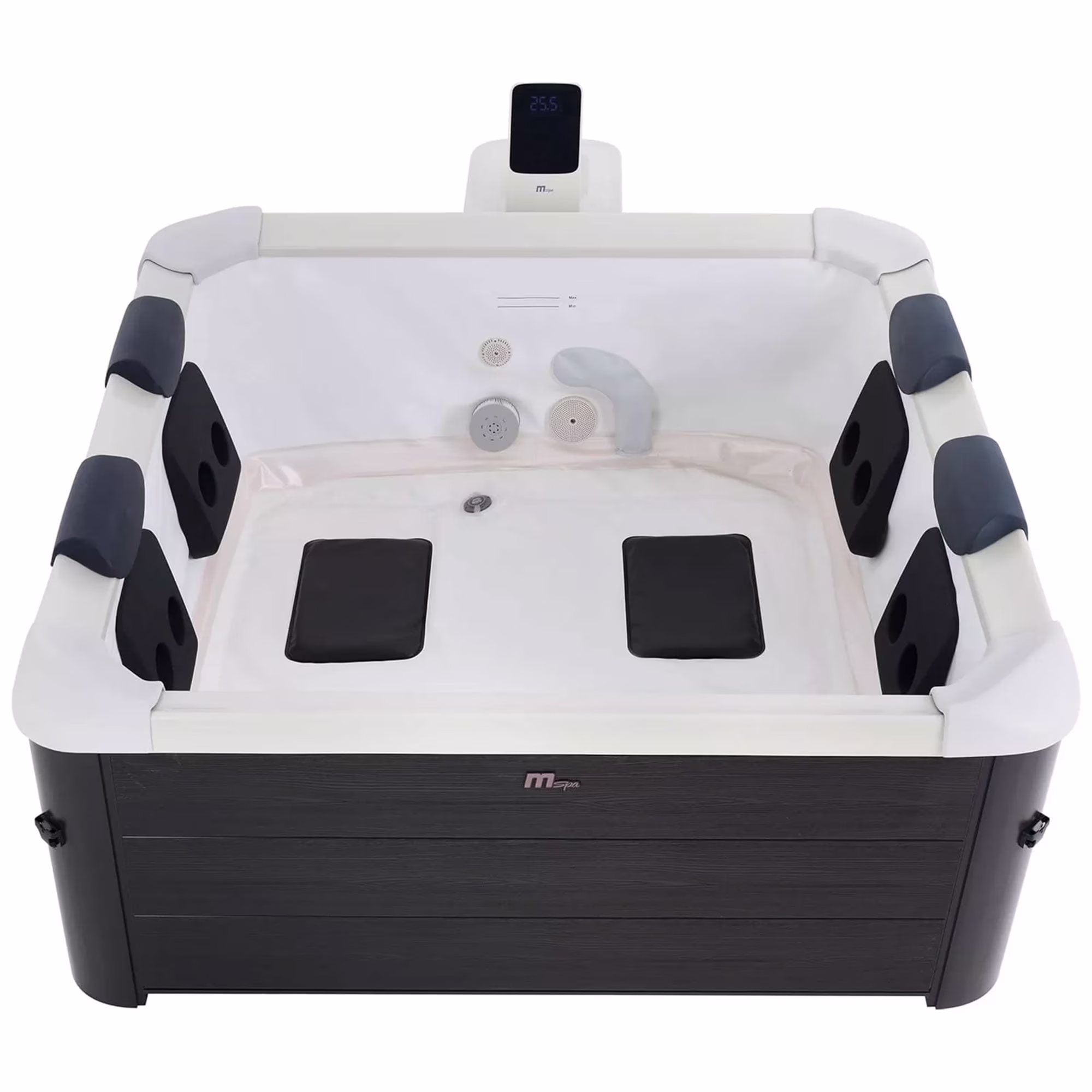 MSpa Square Bubble Spa, Hot Tub w/Hard Exterior & Soft Lined Interior, Oslo