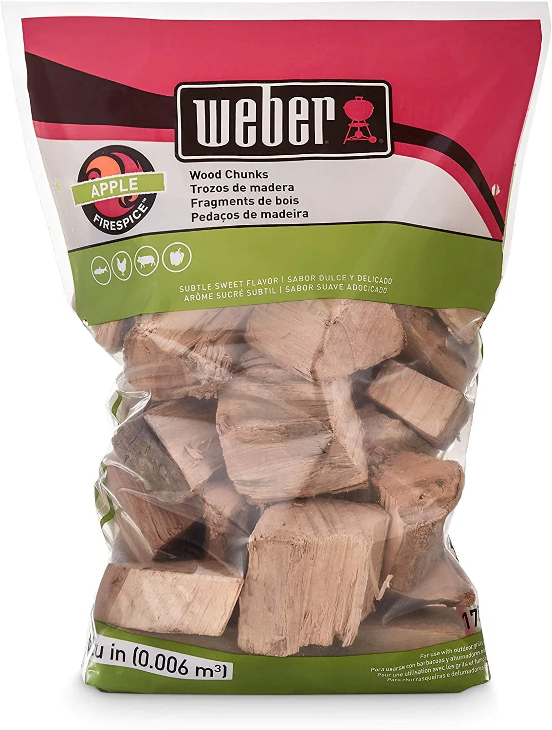 Weber 17139 Apple Wood Chunks, 350 cu. in. 0.006 Cubic Meter