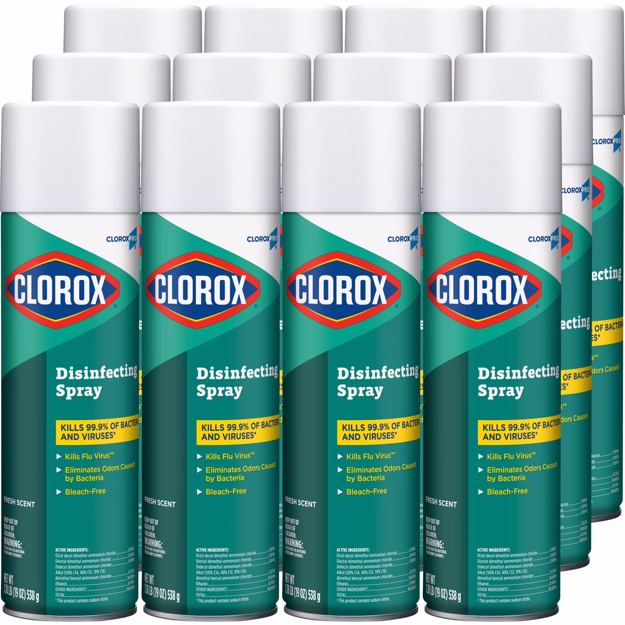 Clorox? Disinfecting Spray, Fresh Scent, 19 Oz Bottle, Case Of 12