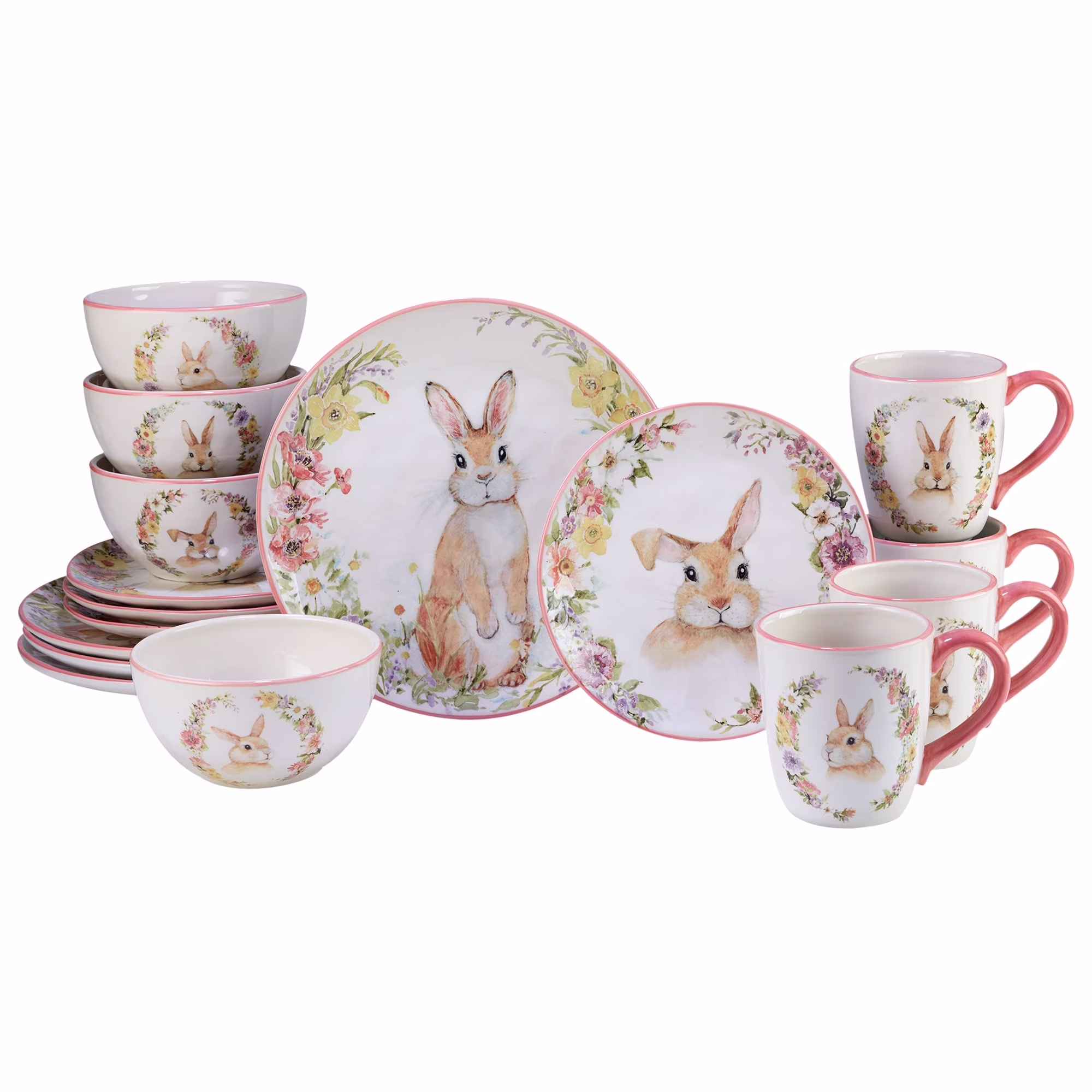 Certified International  Easter Garden 16 pc Dinnerware Set, Service For 4