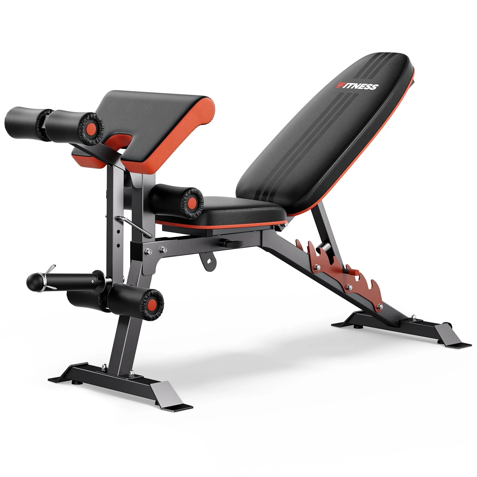 GIKPAL 7 Positions Adjustable Weight Bench,Foldable Workout Olympic Weight Bench Press for Full Body Strength Training,Incline, Flat, Decline,Maximum Weight 800 Lbs.