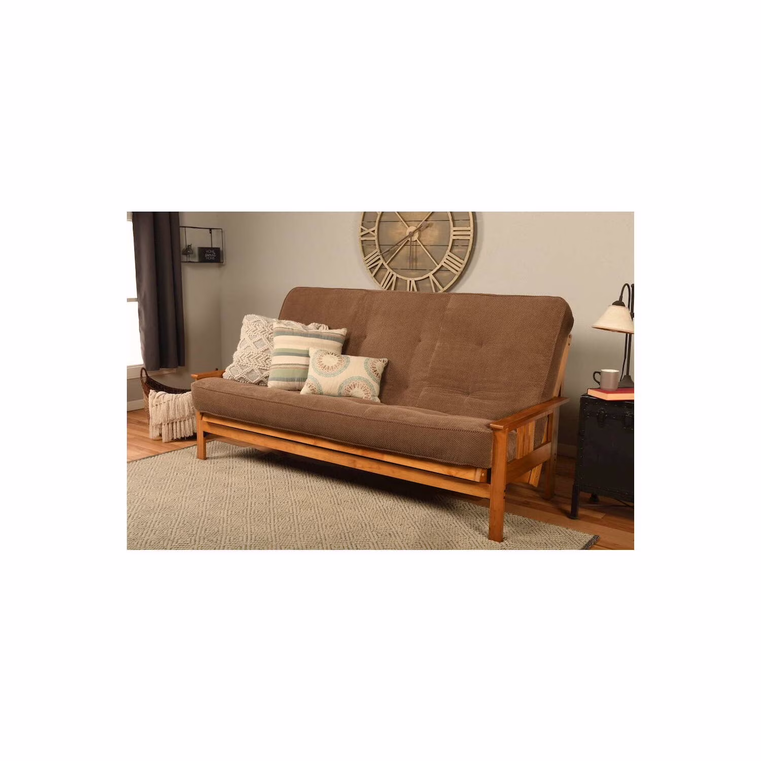 Kodiak Furniture Monterey Queen-size Butternut Wood Futon-Mocha Brown Mattress